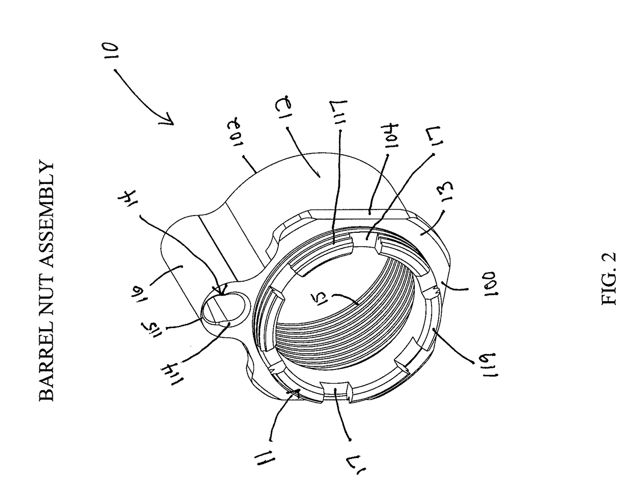 Barrel nut assembly and method to attach a barrel to a firearm using such assembly