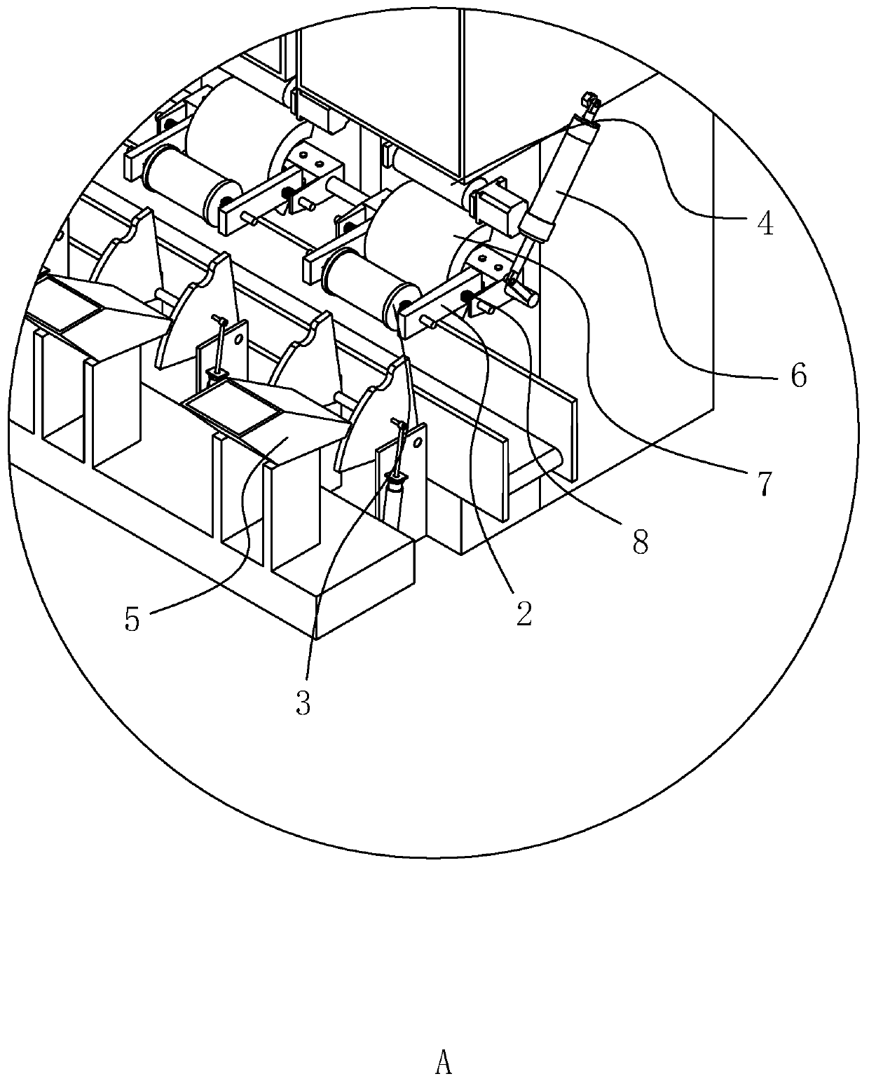 Yarn winding mechanism of roving machine and roving machine production line with same