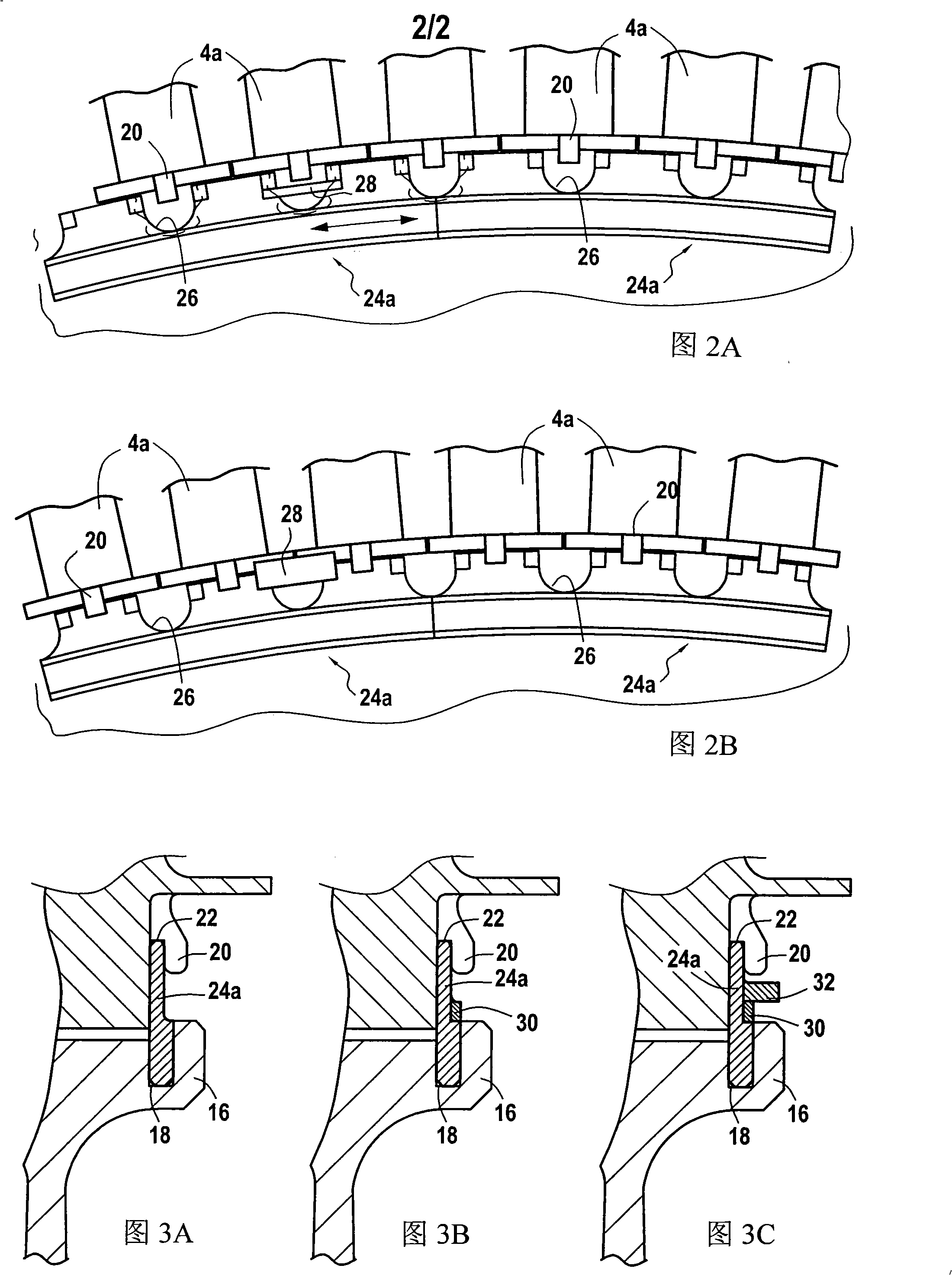 Device for axial retention of vanes mounted on a turbomachine rotor disc