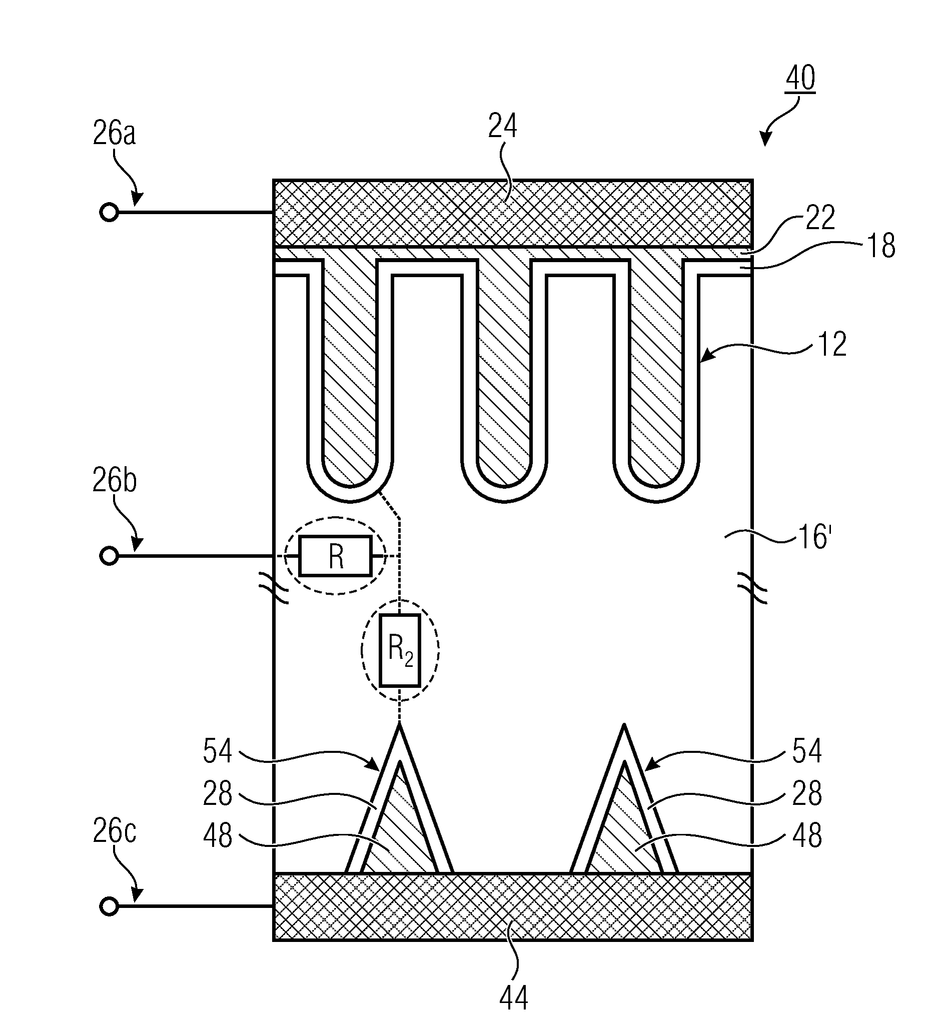 Integrated capacitor and method for producing the same