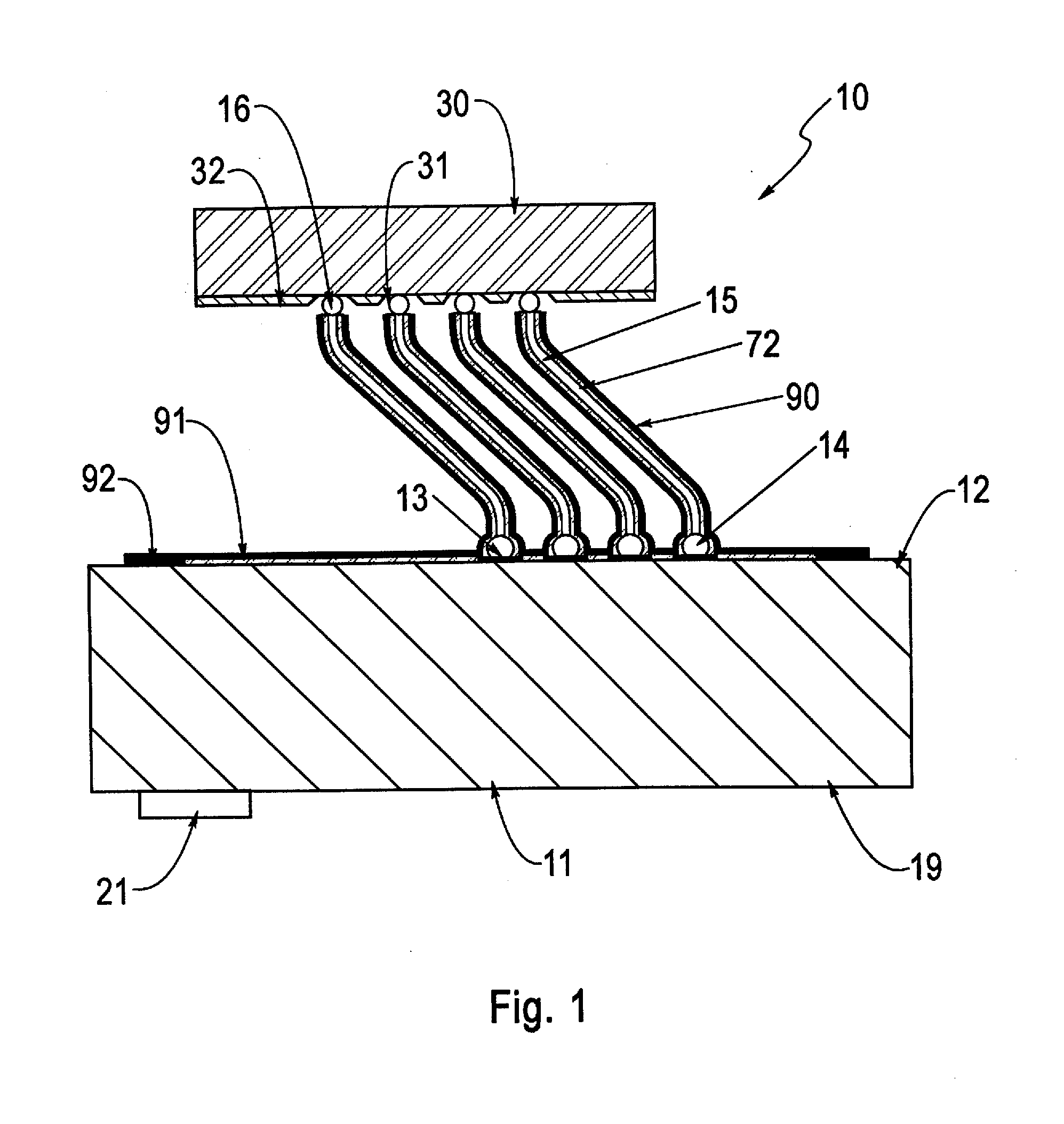 Probe structure having a plurality of discrete insulated probe tips projecting from a support surface, apparatus for use thereof and methods of fabrication thereof