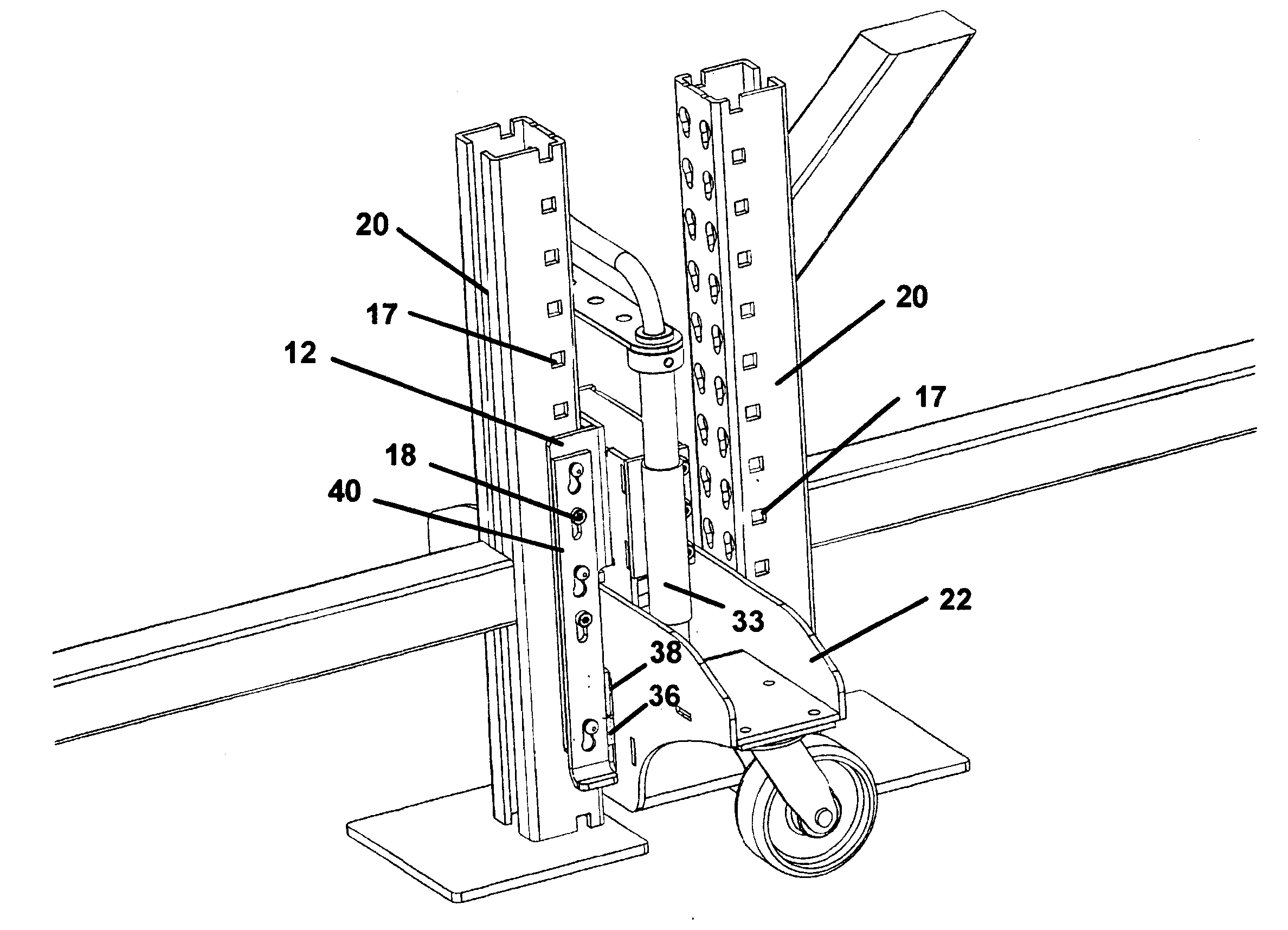 Apparatus for Lifting Pallet Racks