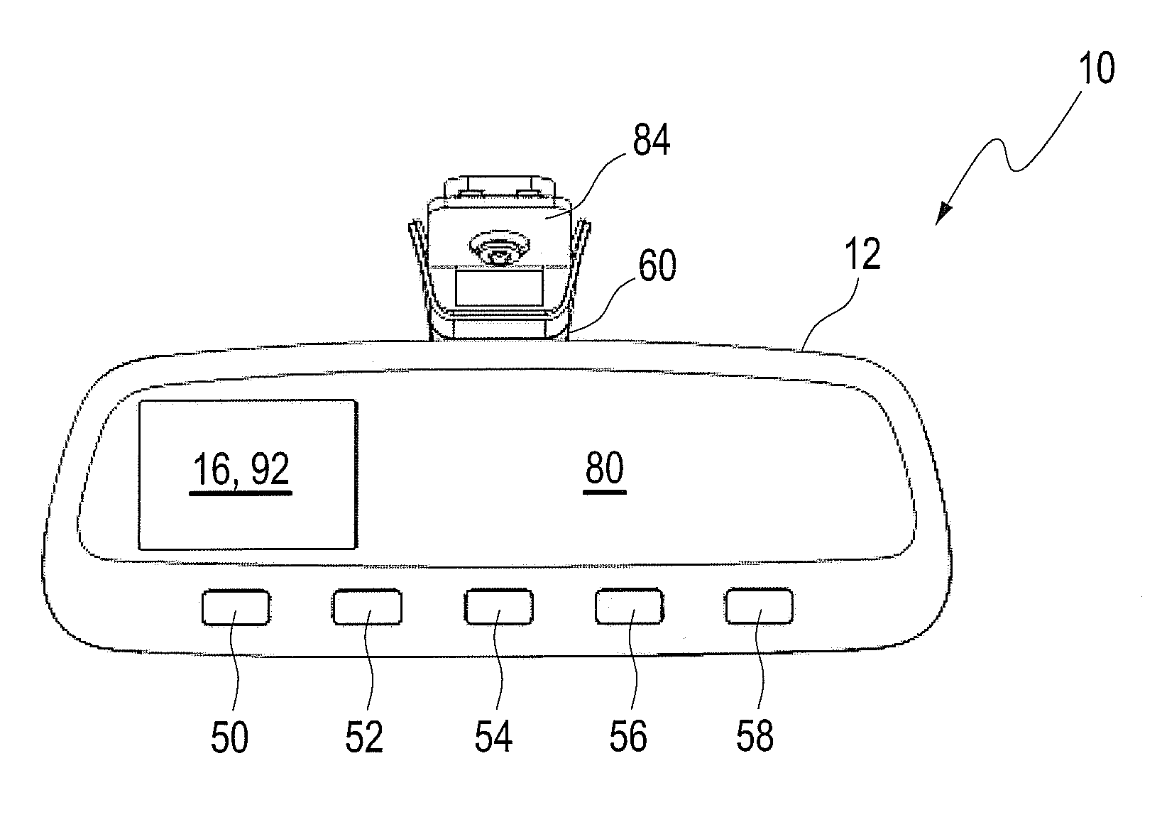 Rear view mirror for a vehicle with an antenna module and an electronic display module
