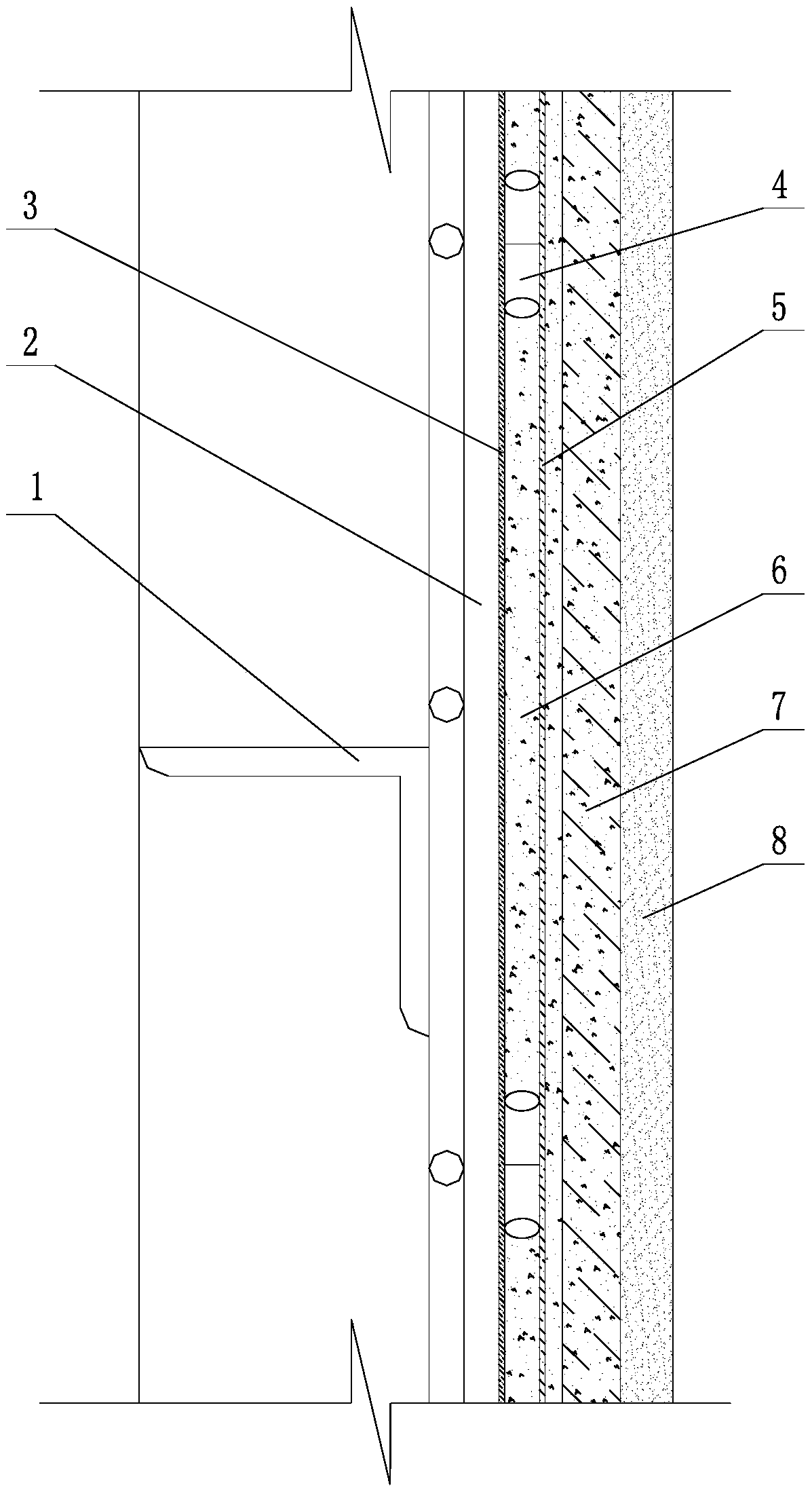 Plastic-stone modeled reinforcing layer and construction method thereof