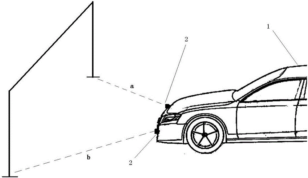 Automobile route correcting method based on width detection