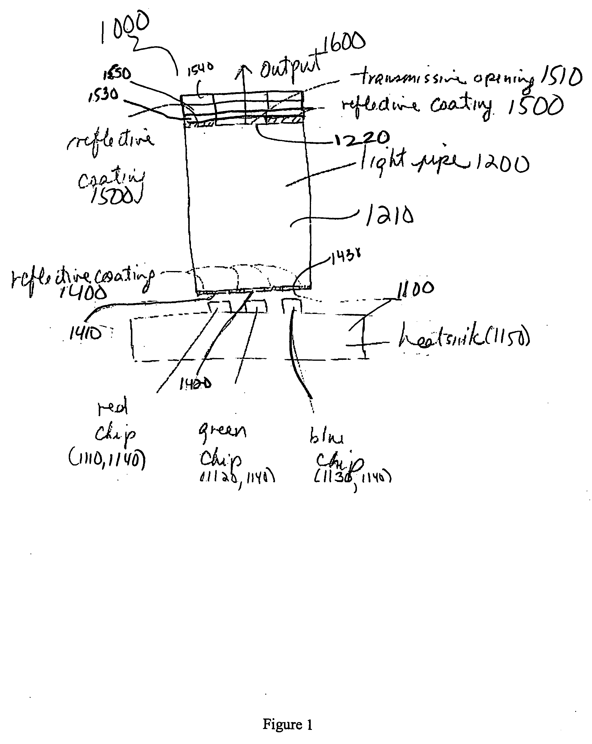 LED multiplexer and recycler and micro-projector incorporating the Same