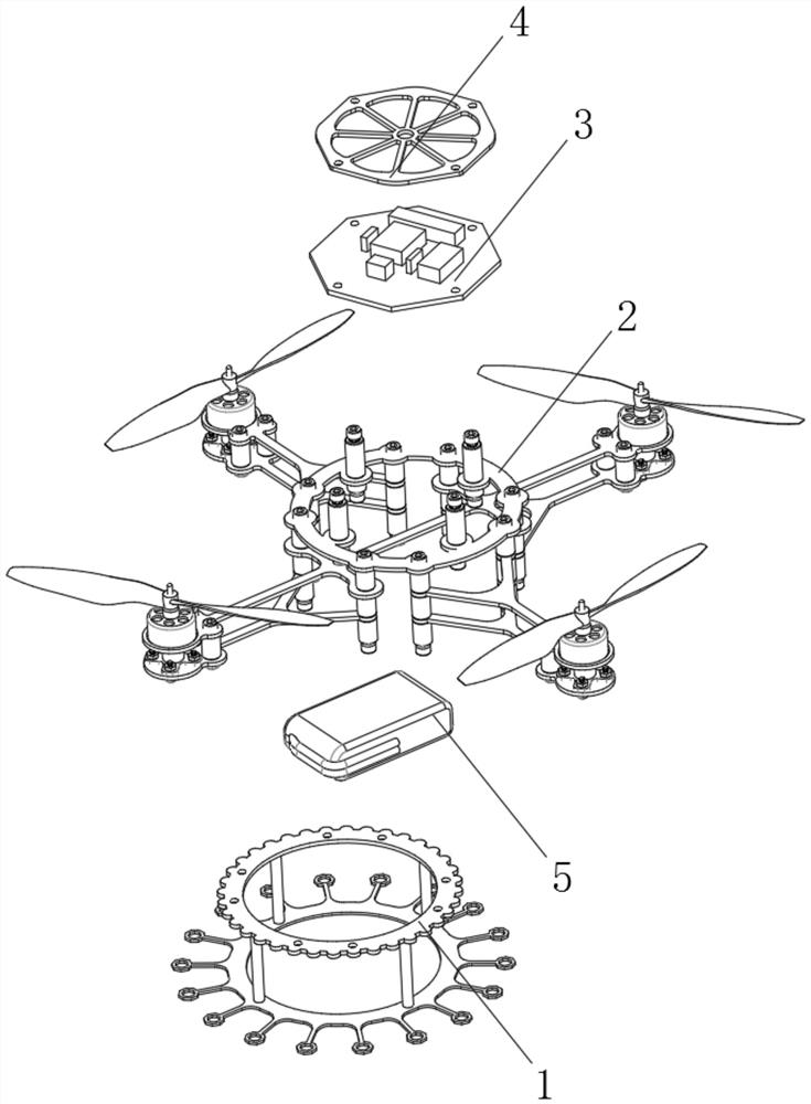 A protective structure of a forest inspection line fire inspection drone and its application method
