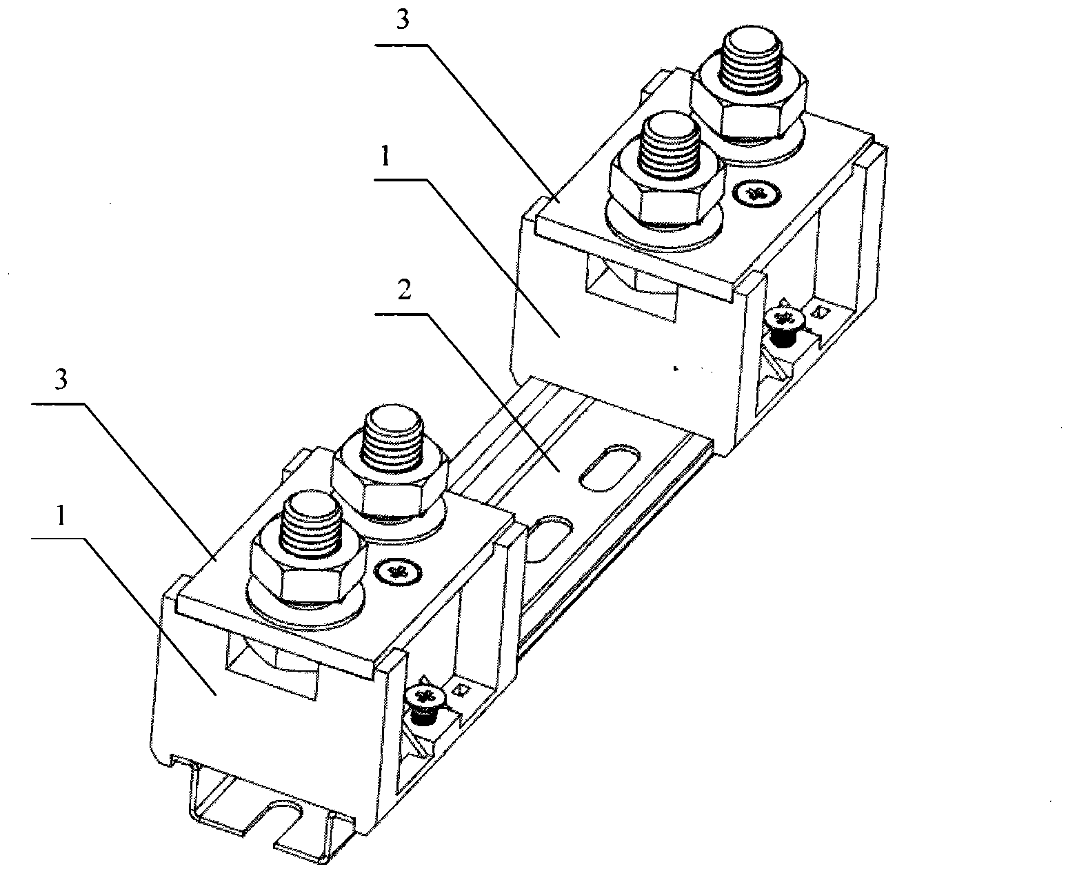 Fuse support piece (base) with DIN mobile guide rails