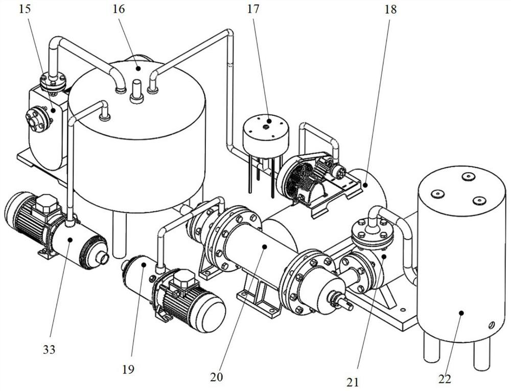 Centrifugal front-mounted degassing pump and degassing technological process experimental equipment