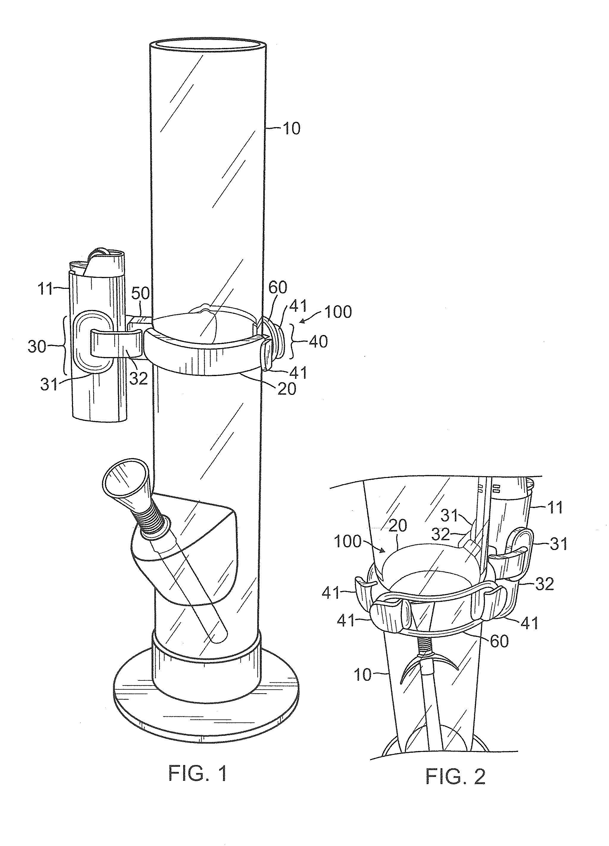 Lighter-holder for water pipe apparatus and methods