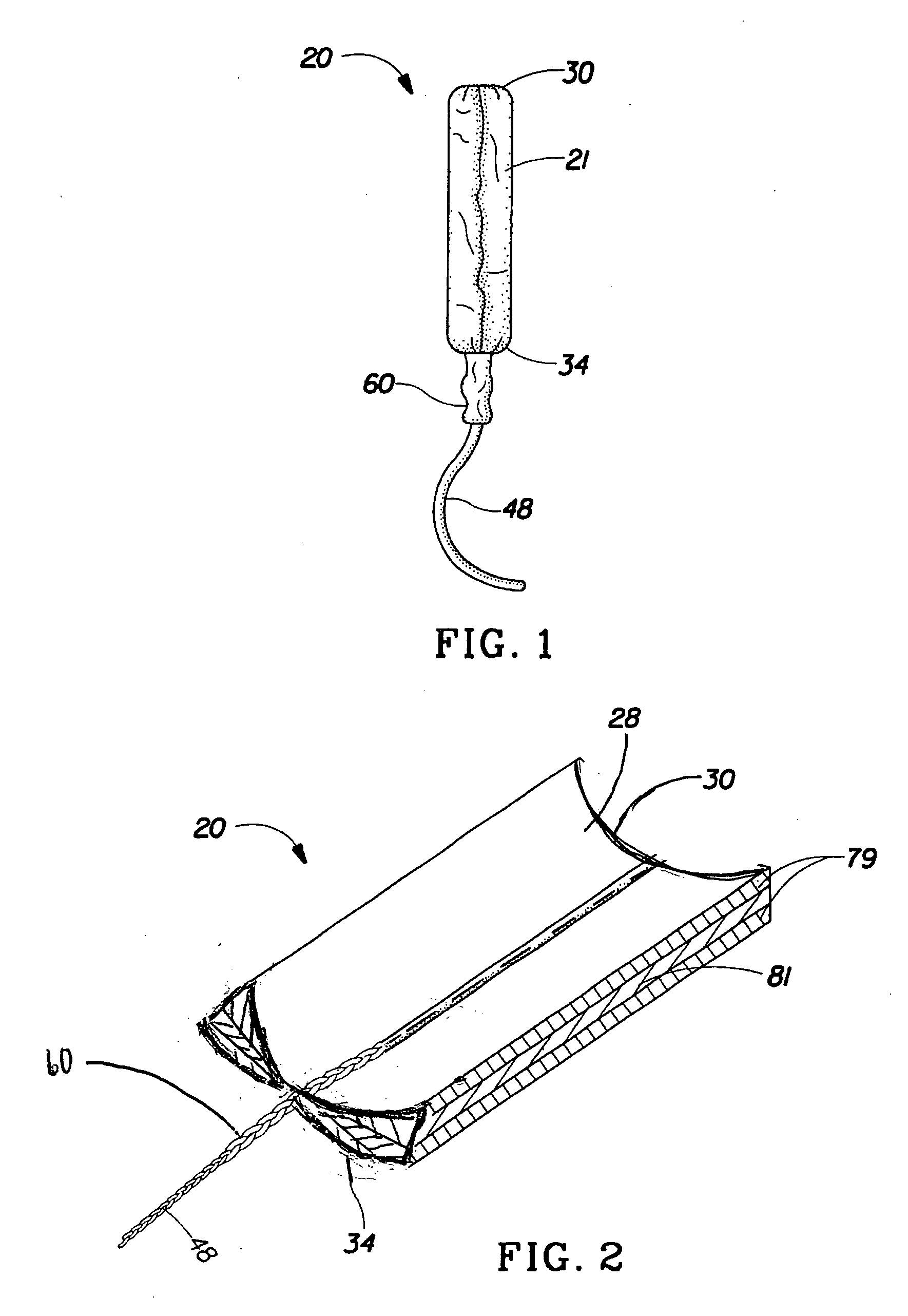 Absorbent tampon comprising a visually distinct withdrawal member
