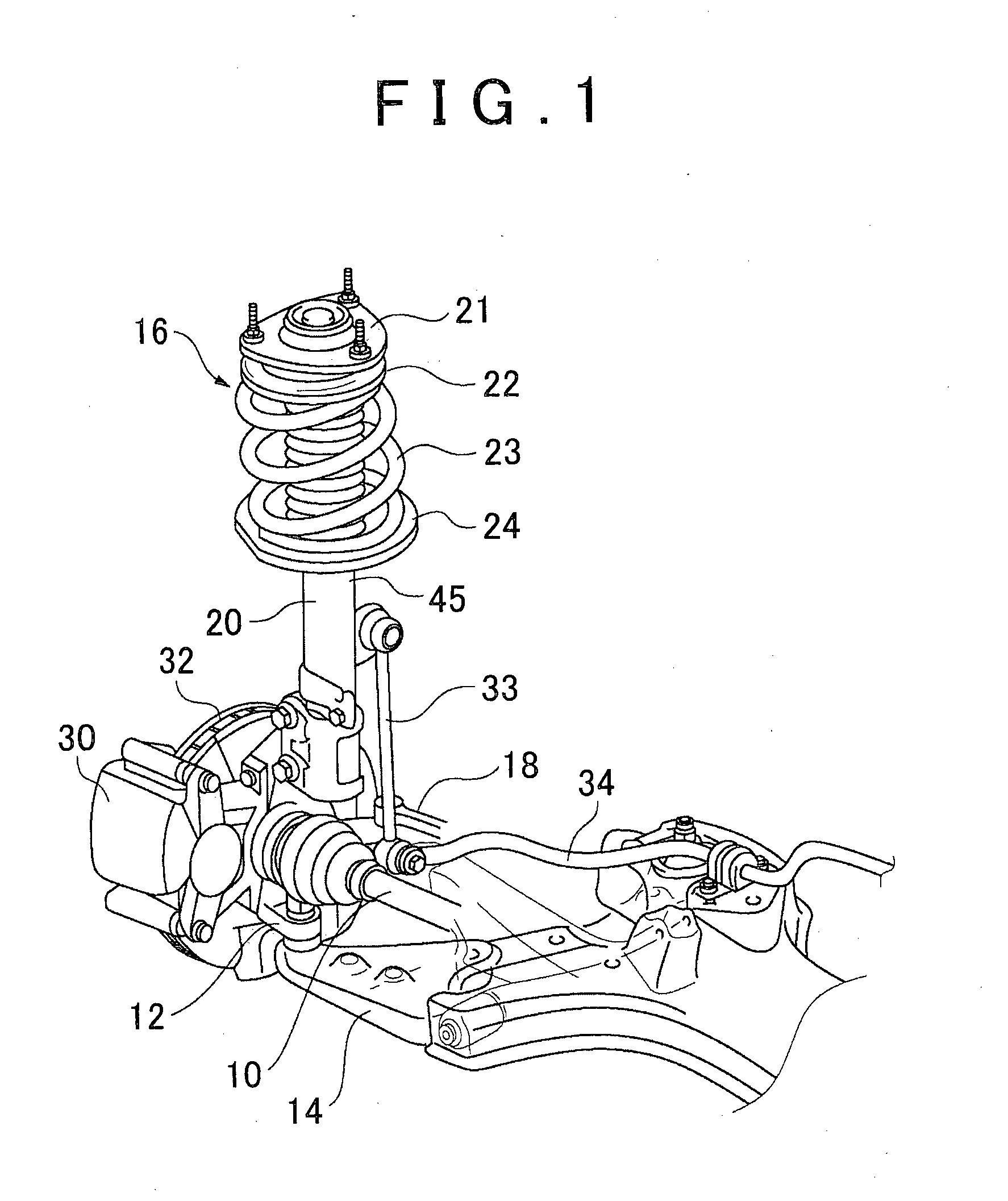Strut-type suspension device