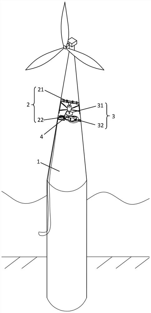 Adaptive suspended liquid mass dual-tuned damper for vibration control of offshore wind turbines