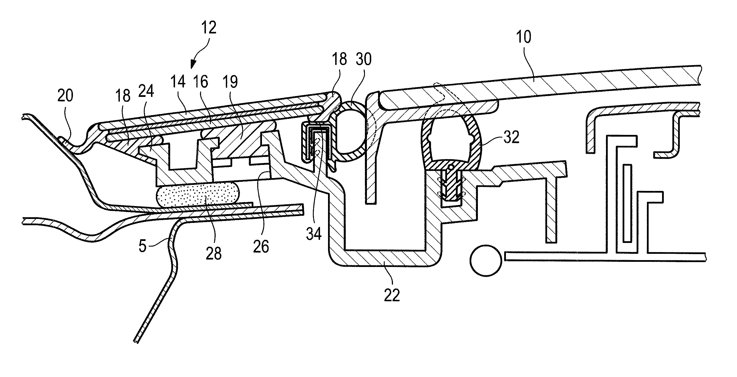 Method of attaching functional components to a roof element of a vehicle, and vehicle roof element