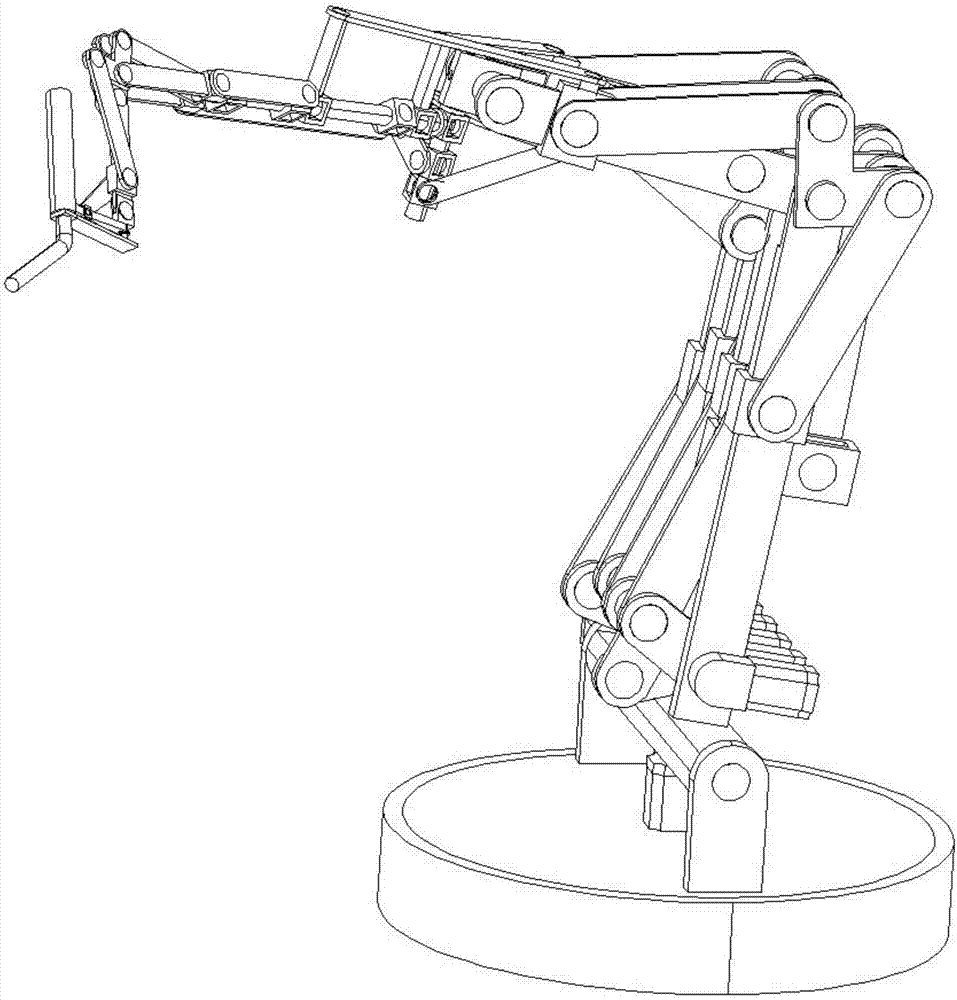 Six-freedom-degree light multi-connection-rod coating robot