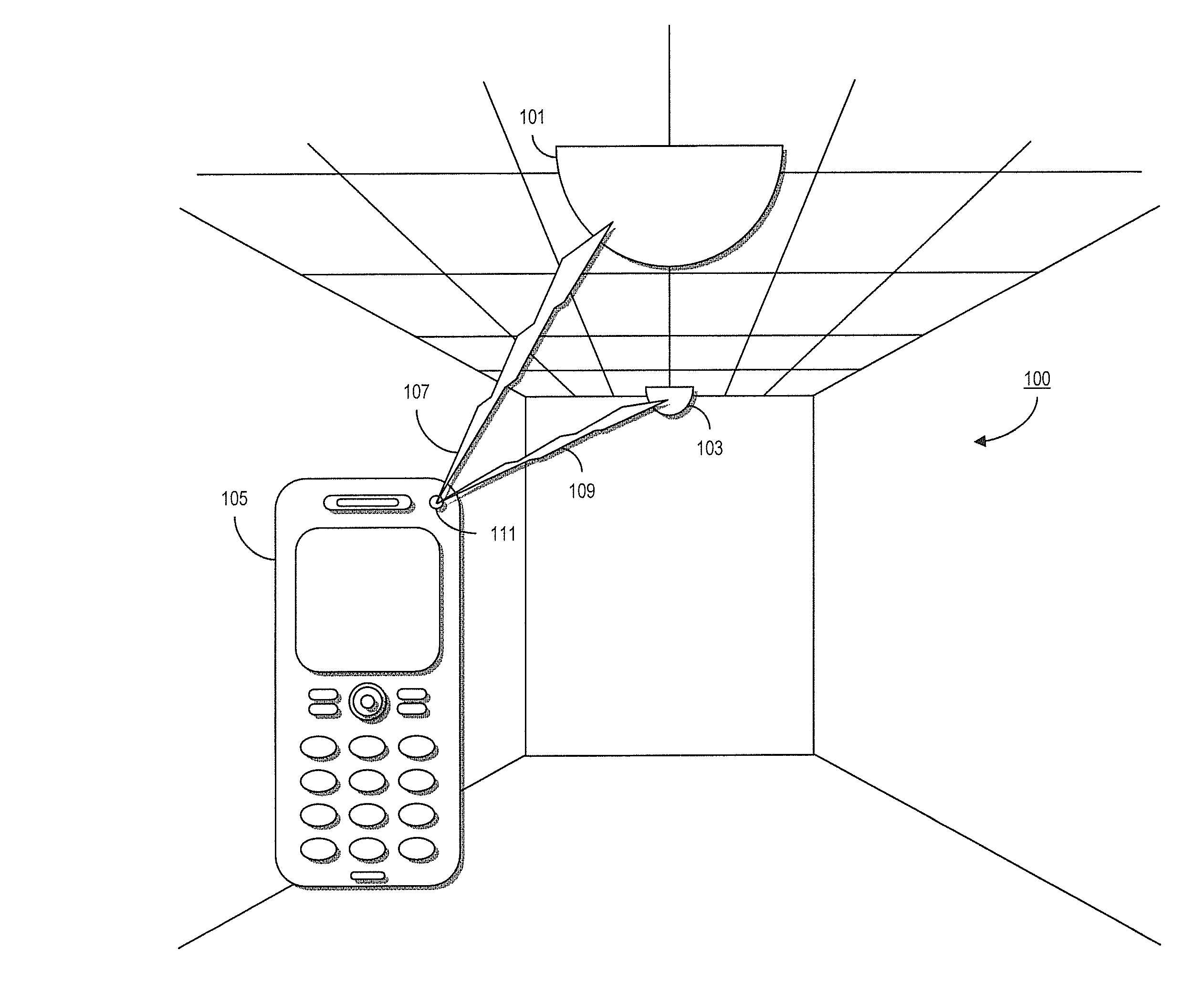 System and method for determining positioning information via modulated light