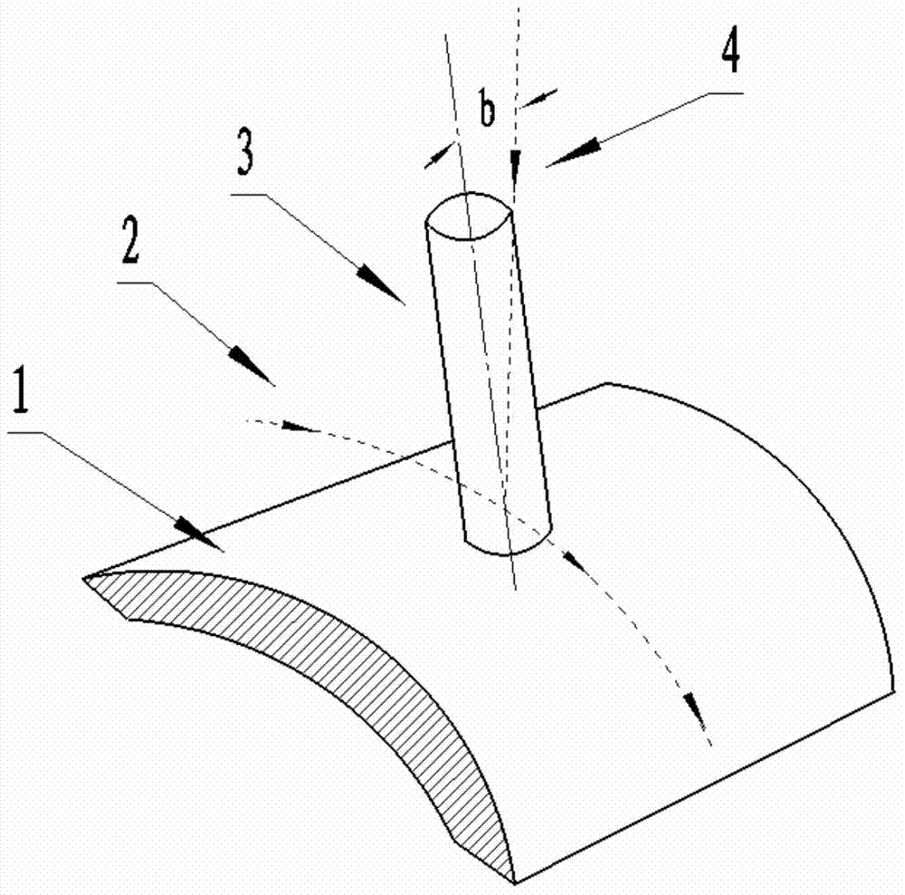 Multi-axis curved surface type numerically-controlled method for machining complicated curved surface part