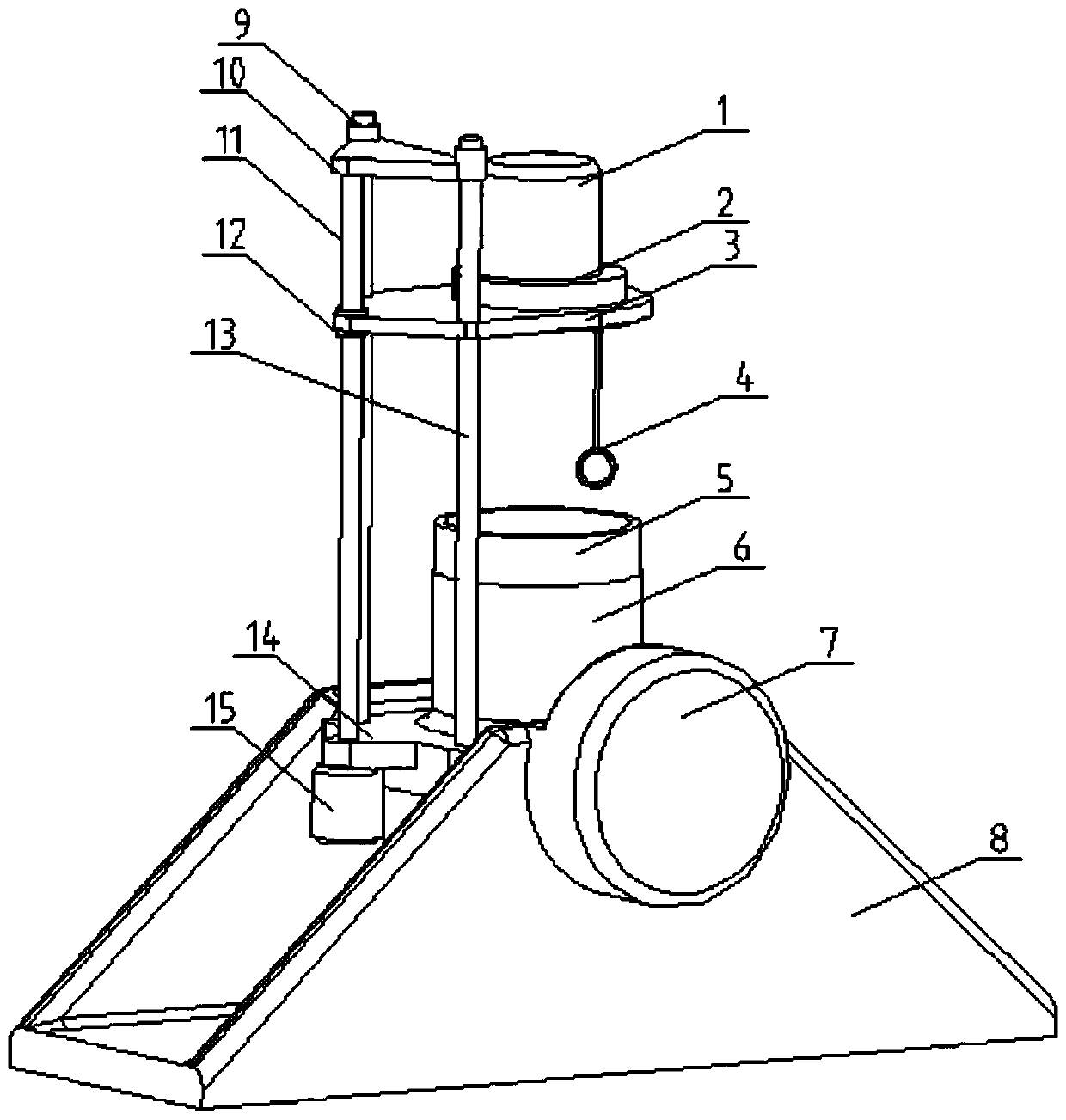 A stirring device for measuring coal caking index