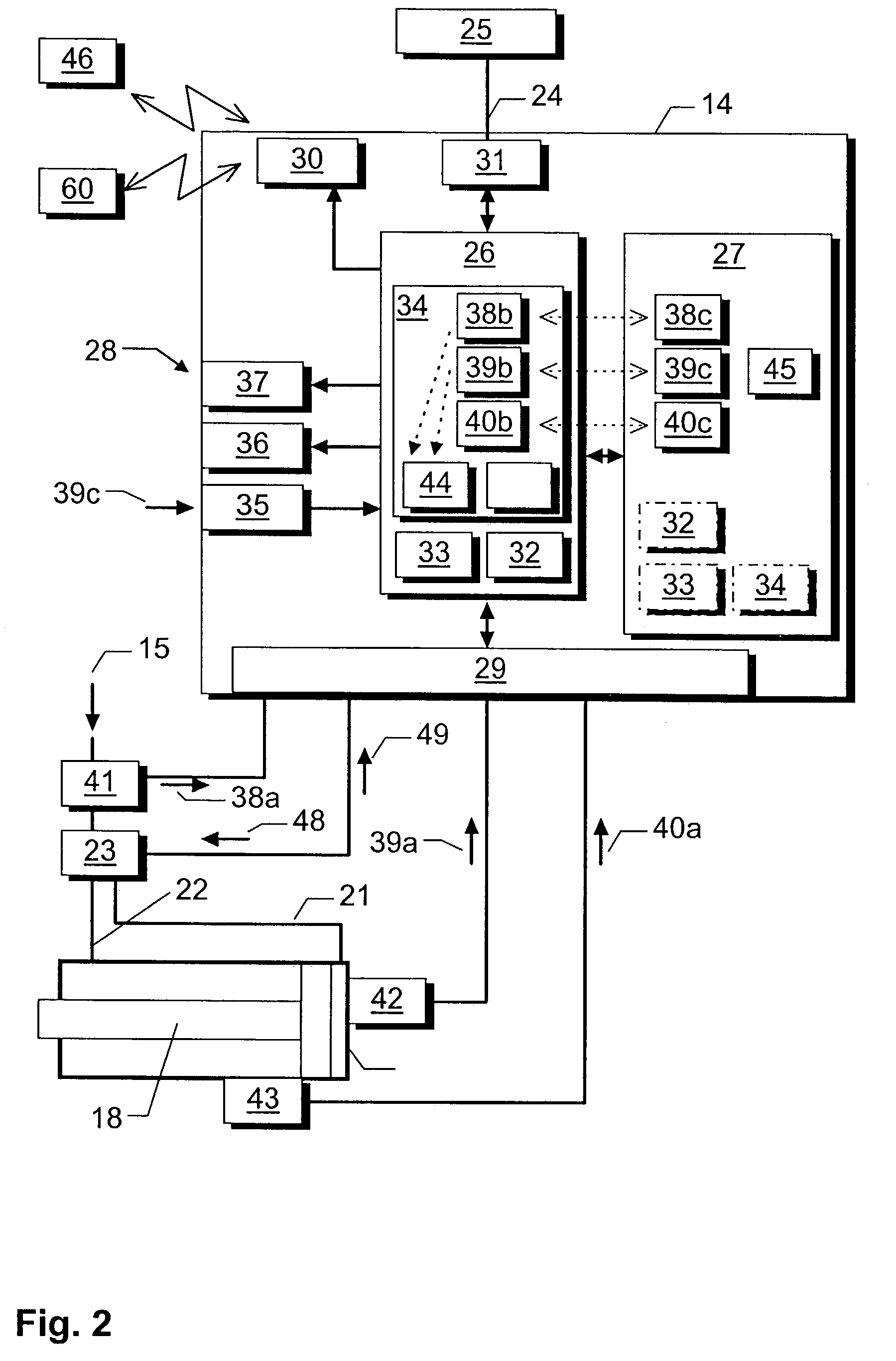 Diagnostic device for a fluidic device and a fluidic device equipped therewith