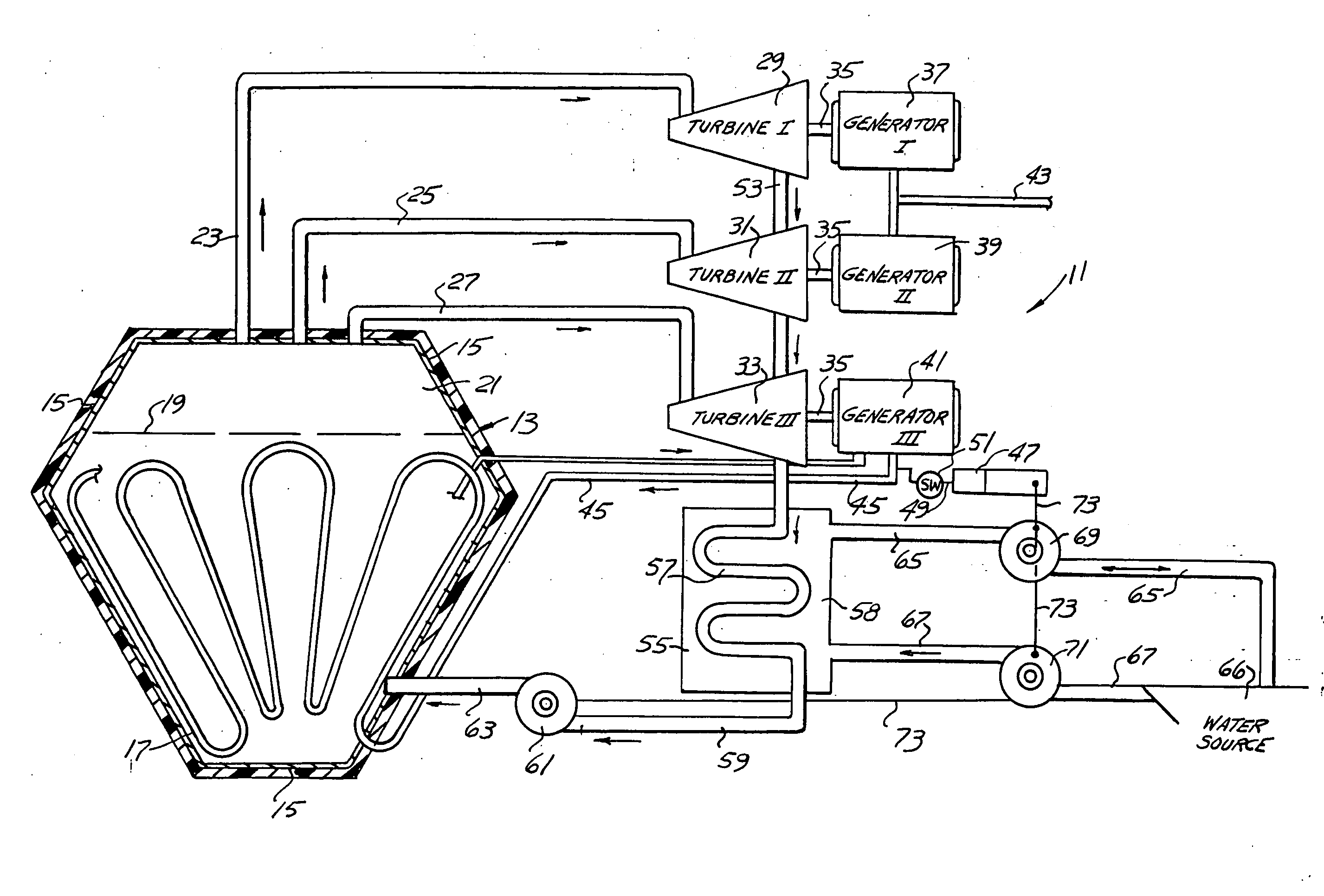 Electro-water reactor steam powered electric generator system