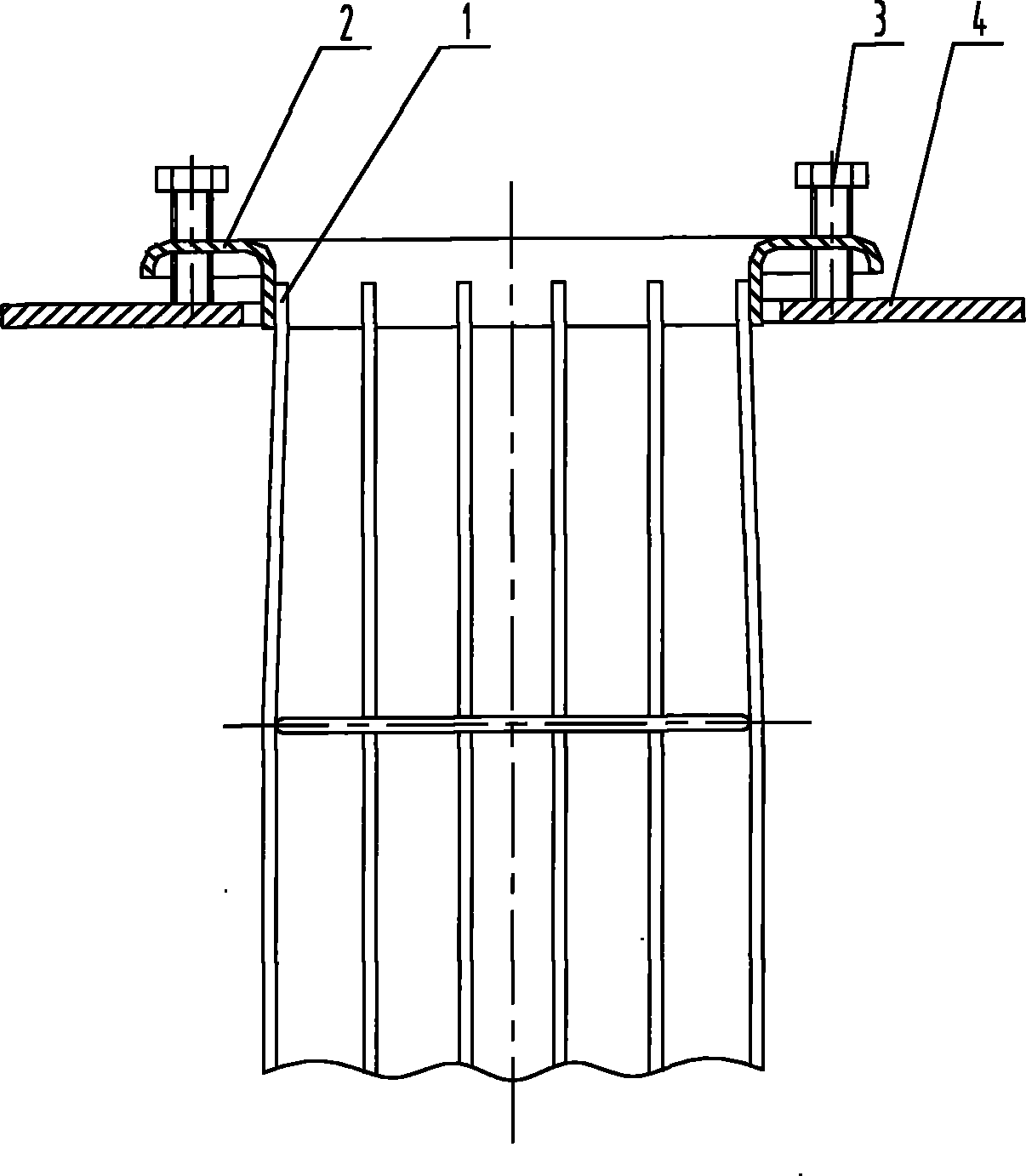 Self-aligning cage structure for bag type dust collector