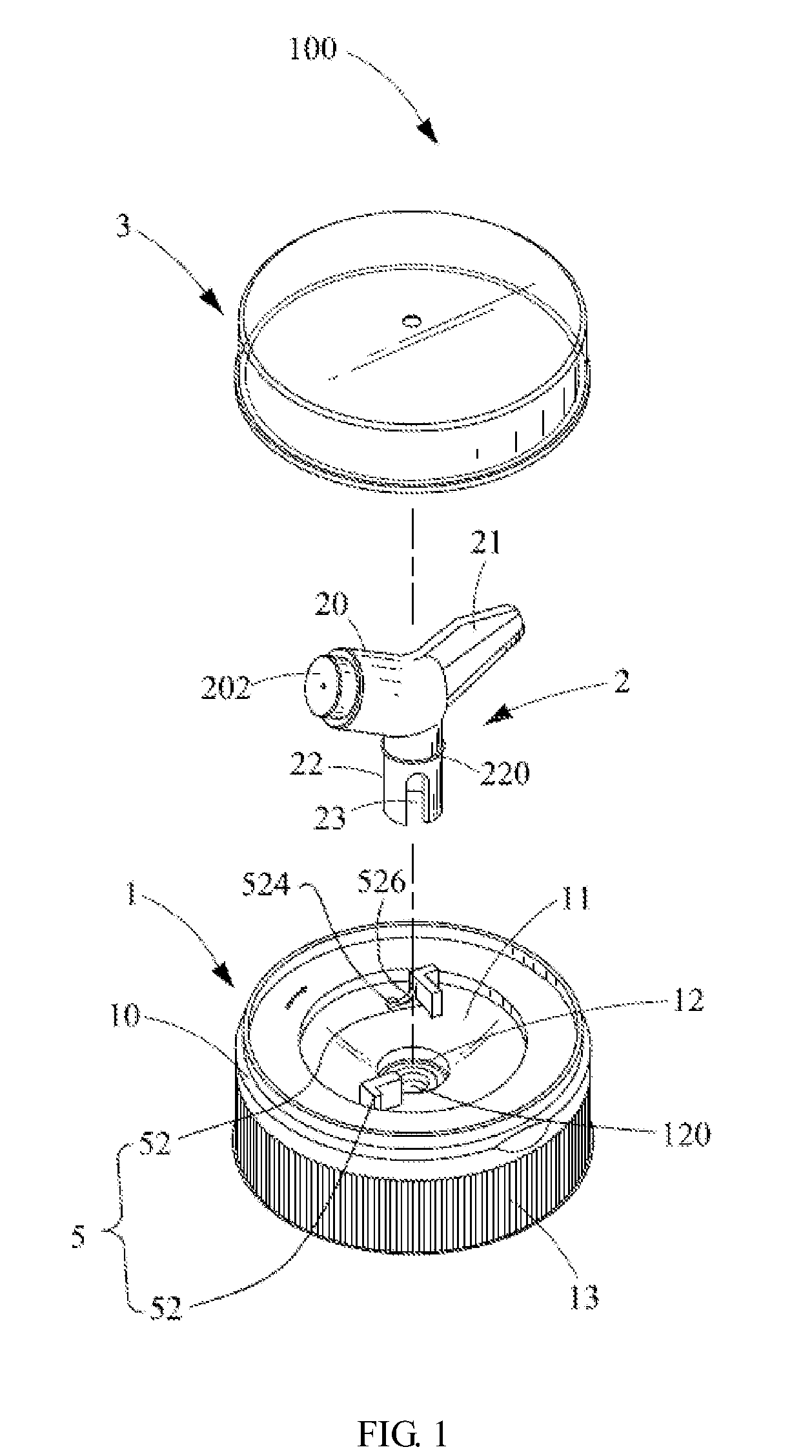 Spray mineral water bottle and cap of spray mineral water bottle