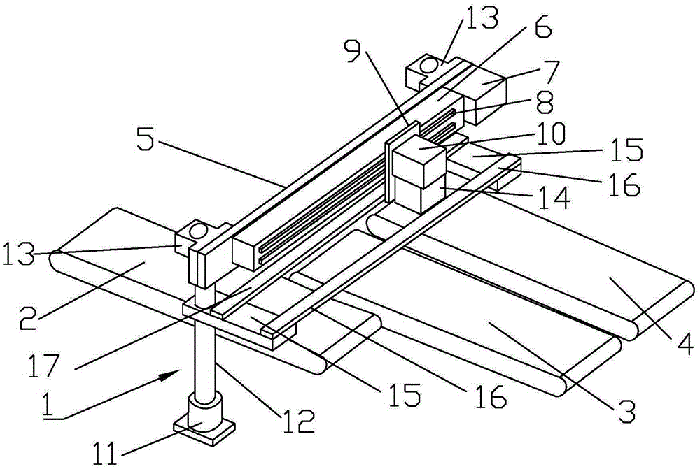 Conveying device applied to glass production line