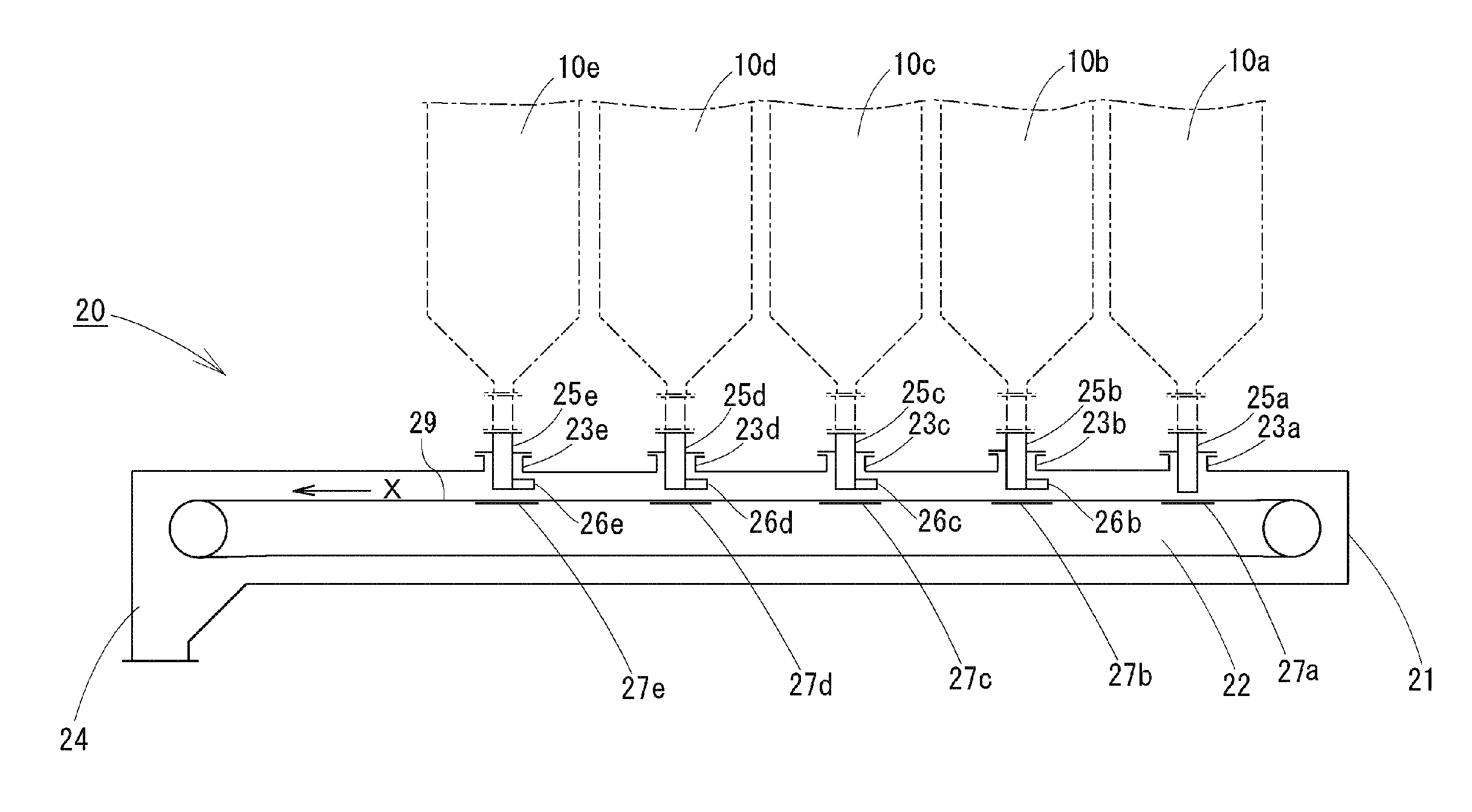Equipment for discharging a fixed amount of a particulate body
