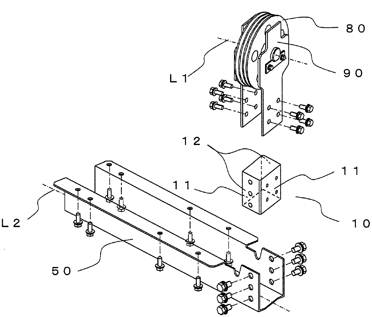 Elevator suspension sheave device and method for mounting suspension sheave device