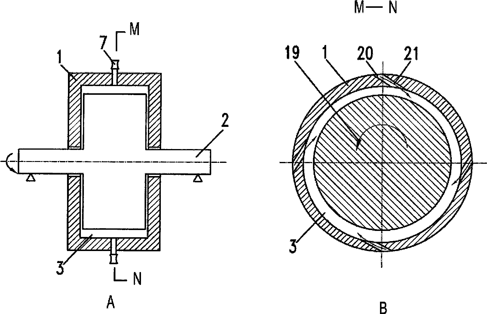 Sealing system real time controllable derotation flow shock-absorbing device in impeller machinery