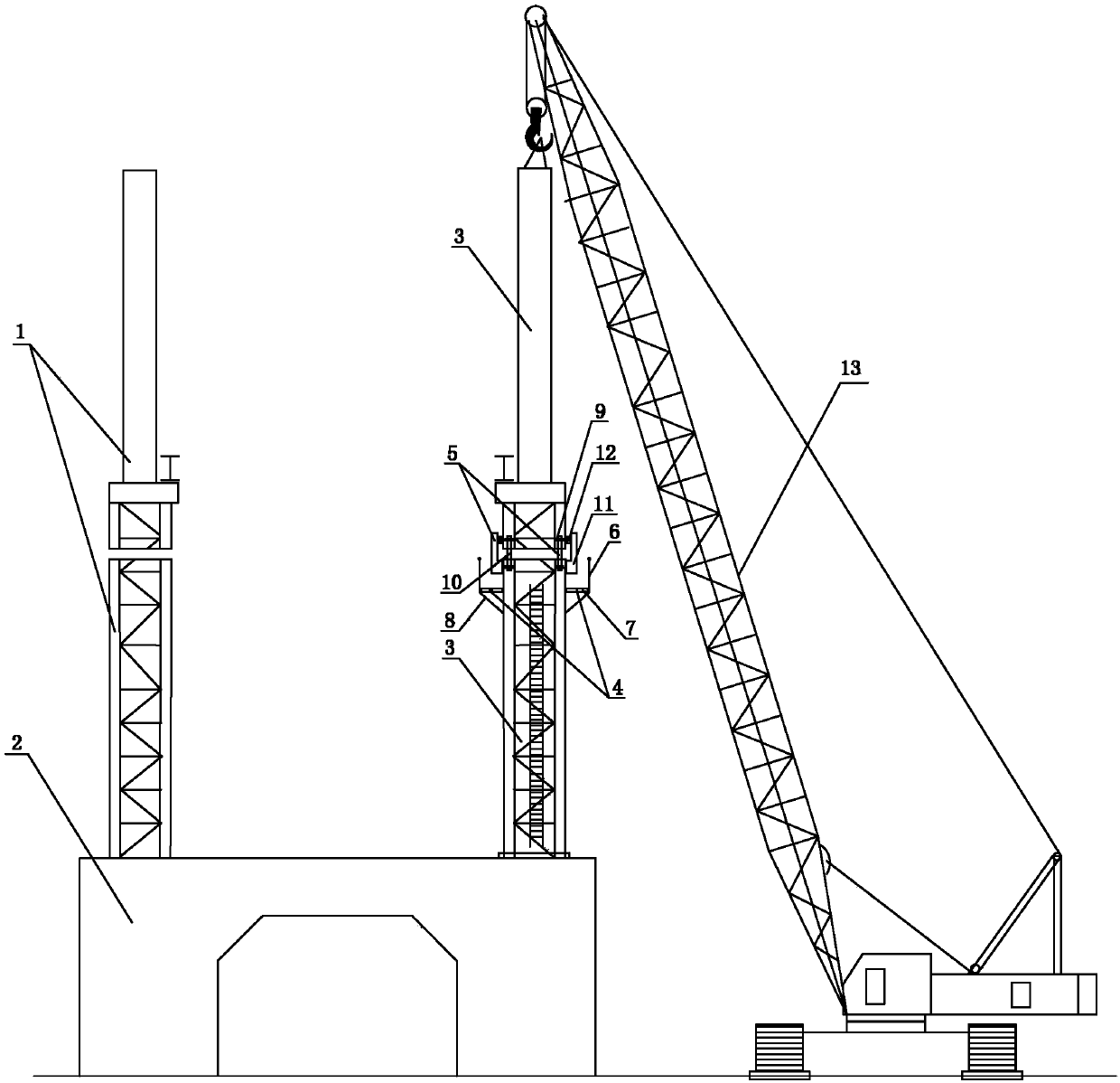 Installation method for steel skeleton of large steel structure factory building