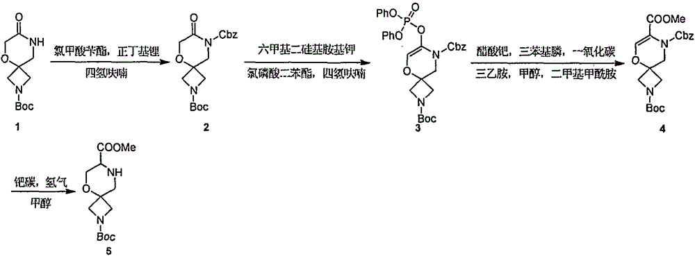 Preparation method of 2-tert-butyl-7-methyl-5-oxa-2,8-diazaspirane-[3,5]nonane-2,7-dicarboxylic acid