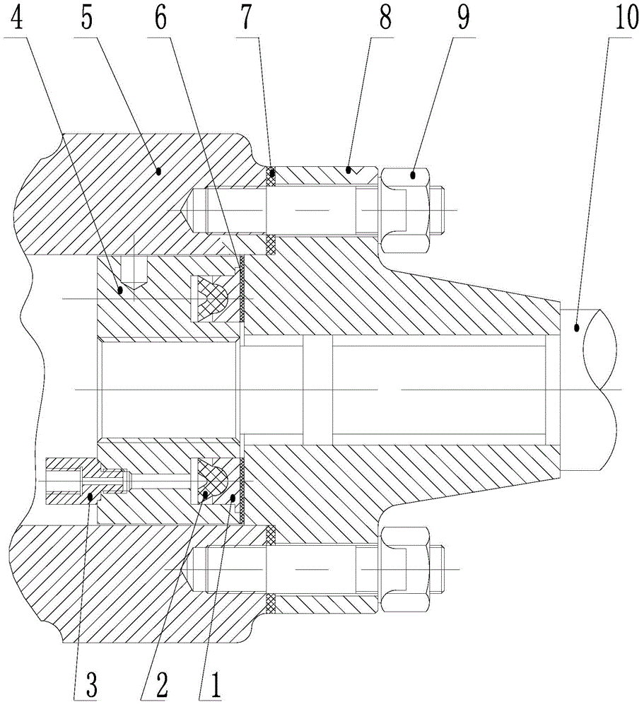 Connecting structure and connecting method of piston rod crosshead