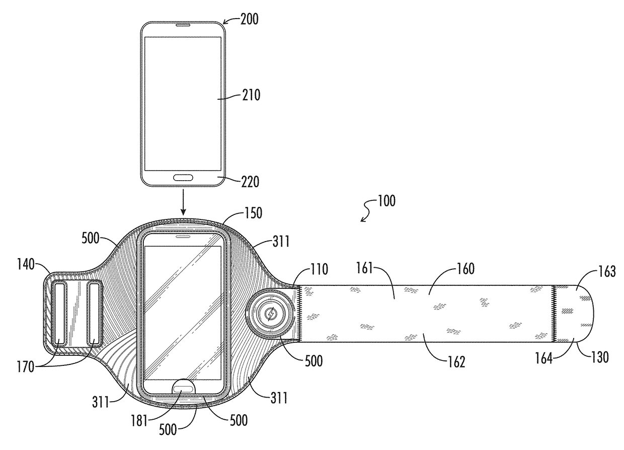 Arm band case for portable electronic device