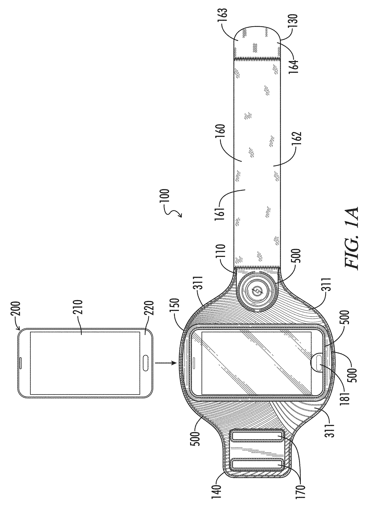 Arm band case for portable electronic device