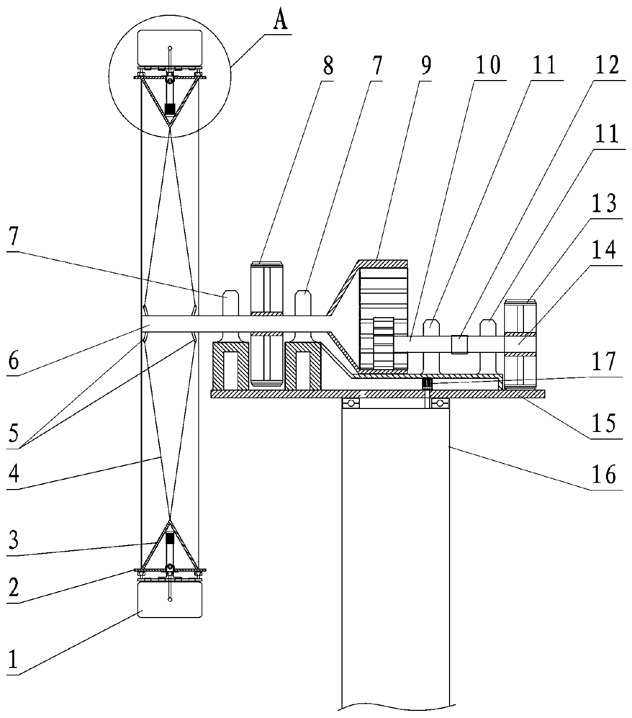 Full-blade-tip impeller type double-drive efficient wind-driven generator