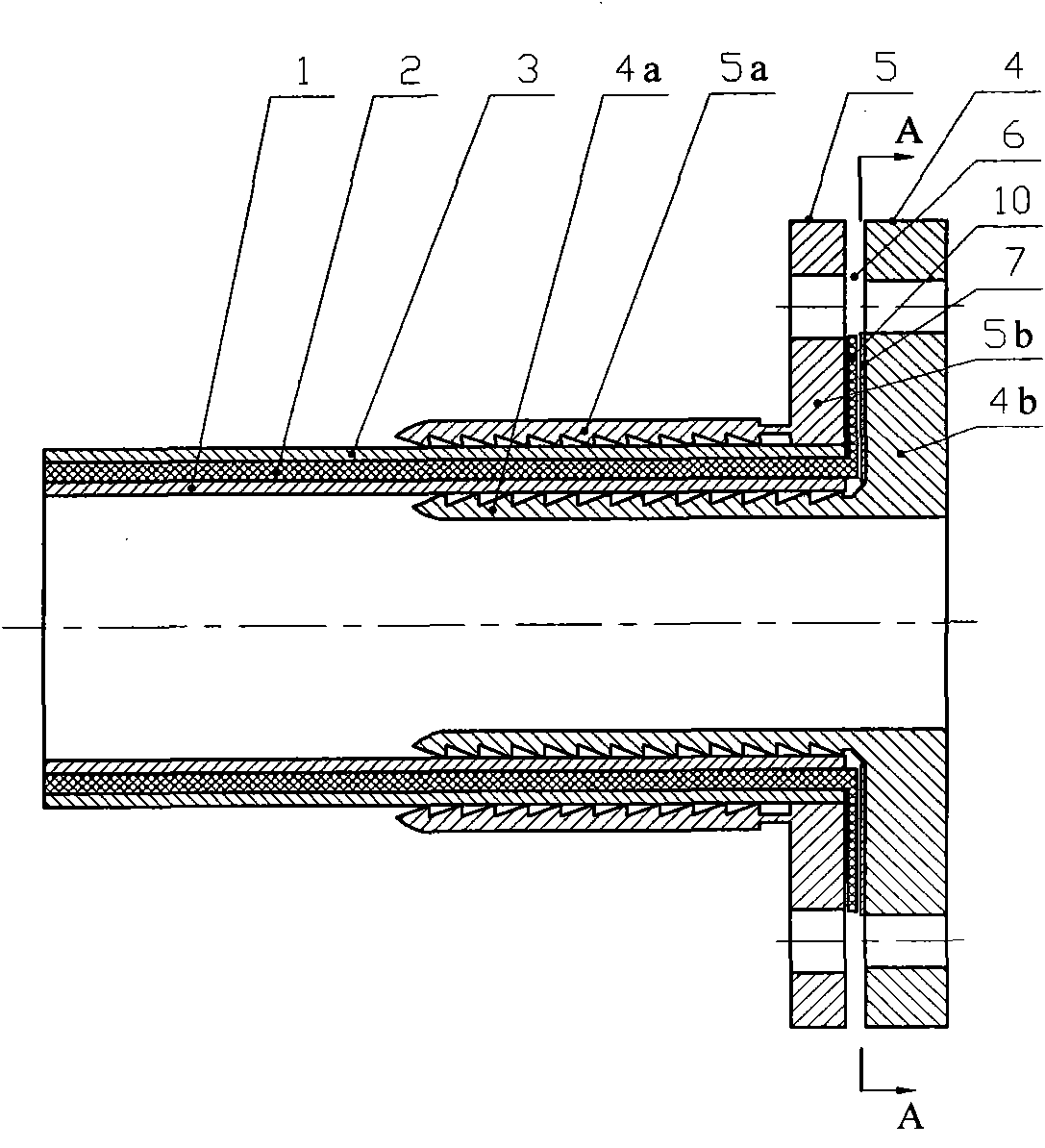 Wire rope enhanced thermoplastic composite pipe heating type buckling and pressing joint and connection method