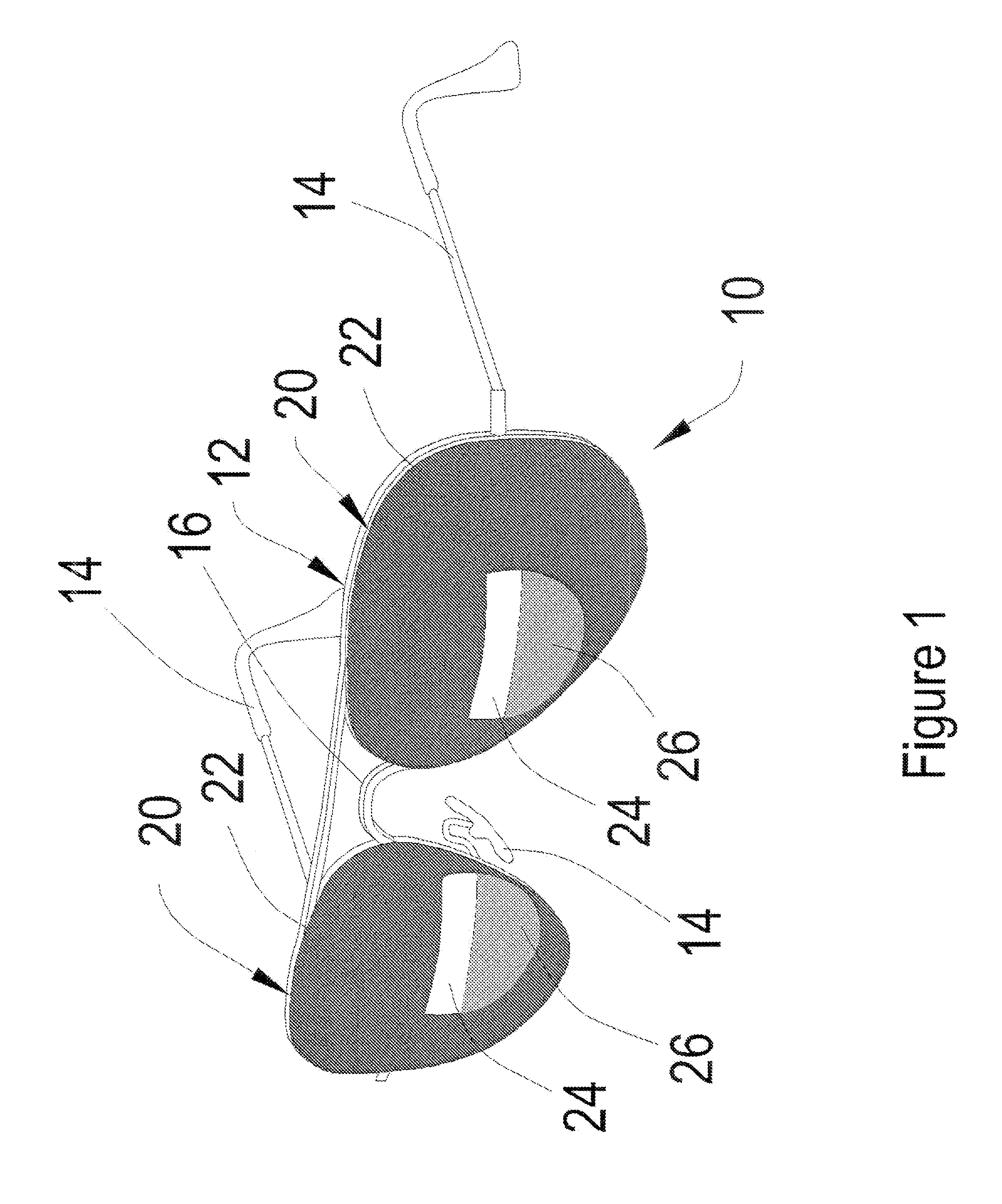 Specially tinted lenses for sunglasses for use during flying