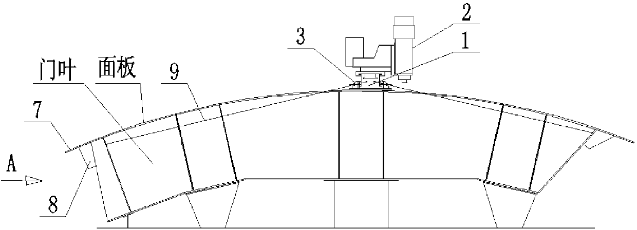 Radial gateleaf horizontal machining method and special tool