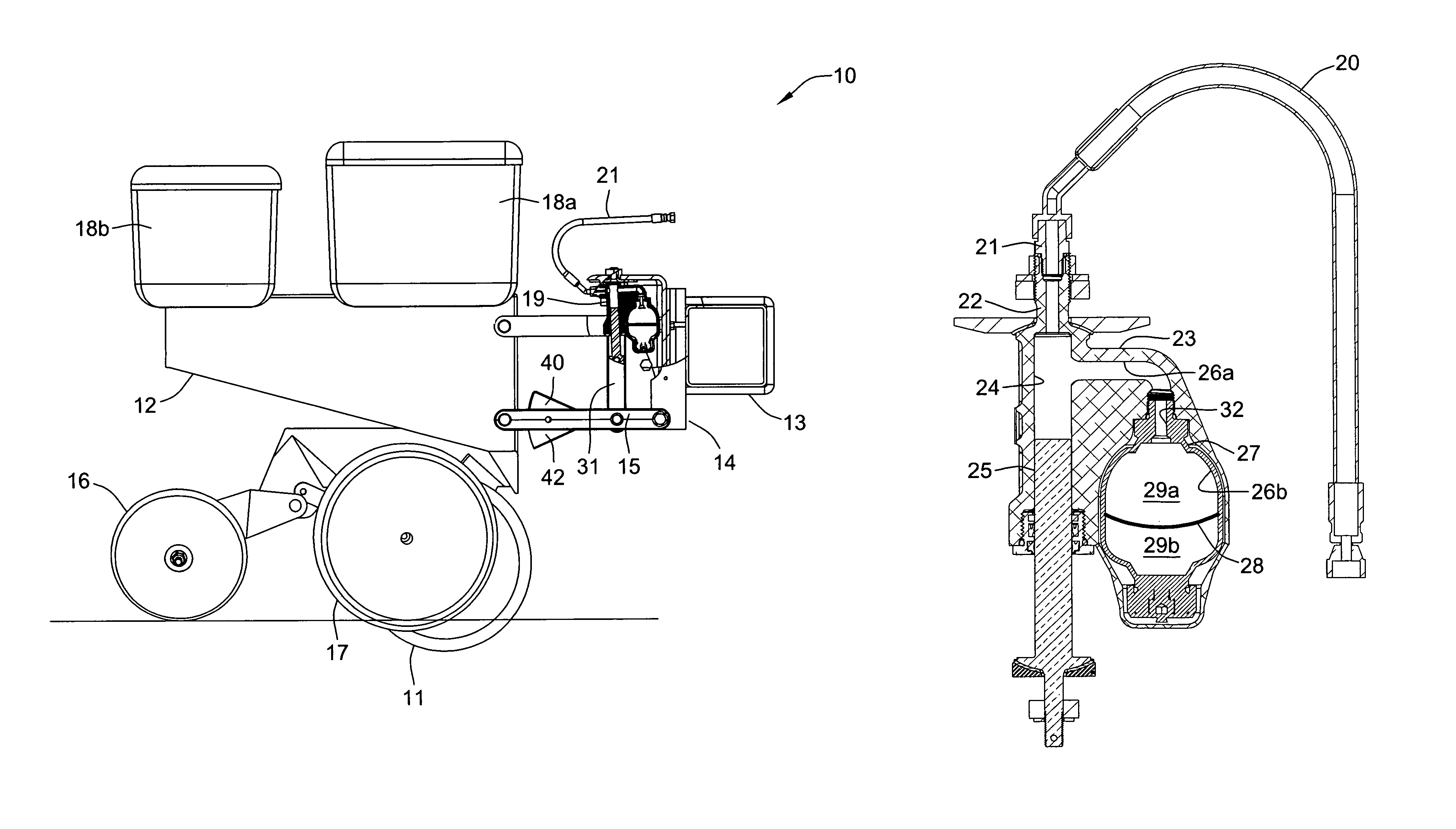 Hydraulic down pressure control system for an agricultural implement