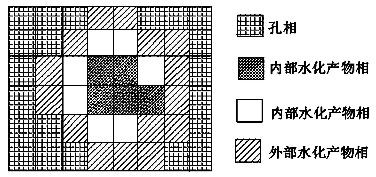 Construction method for ion diffusion model of cement based composite material