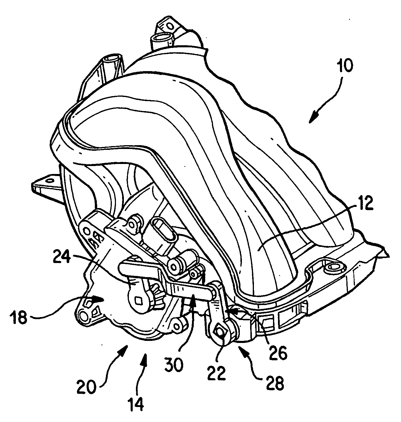 Engine intake manifold and airflow control valve assembly