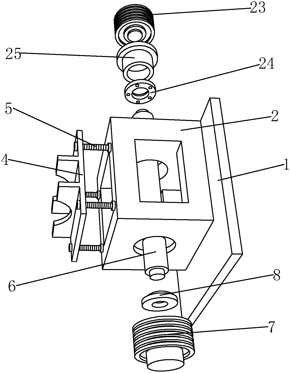 Transmission device of eight-station cold heading machine