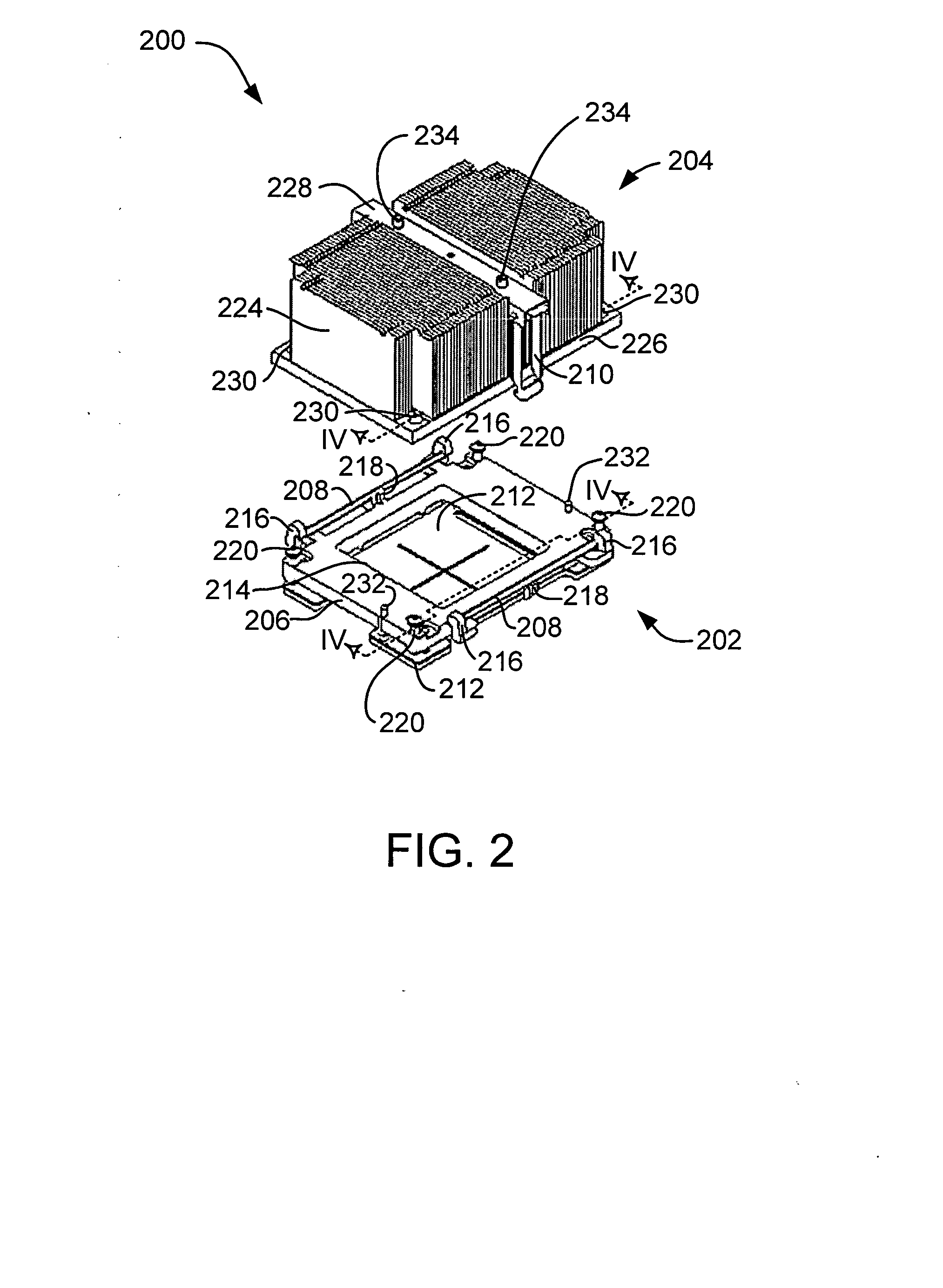 Method and apparatus for mounting a heat sink in thermal contact with an electronic component