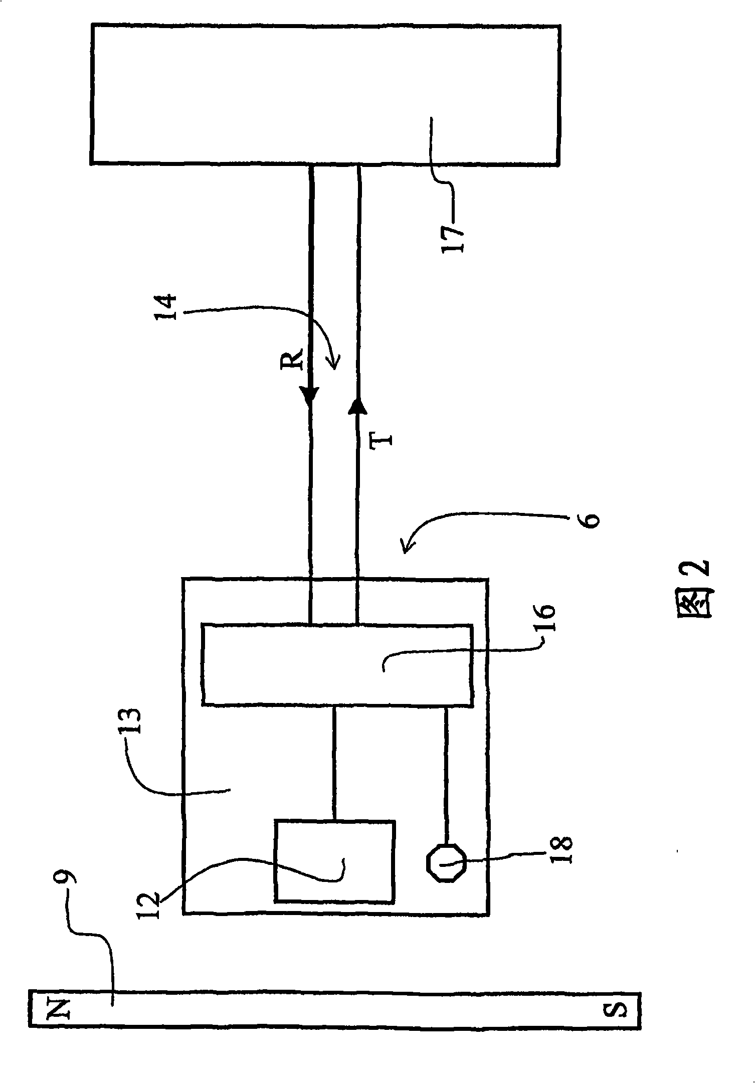 Household appliance for treating soft goods with displacement sensor