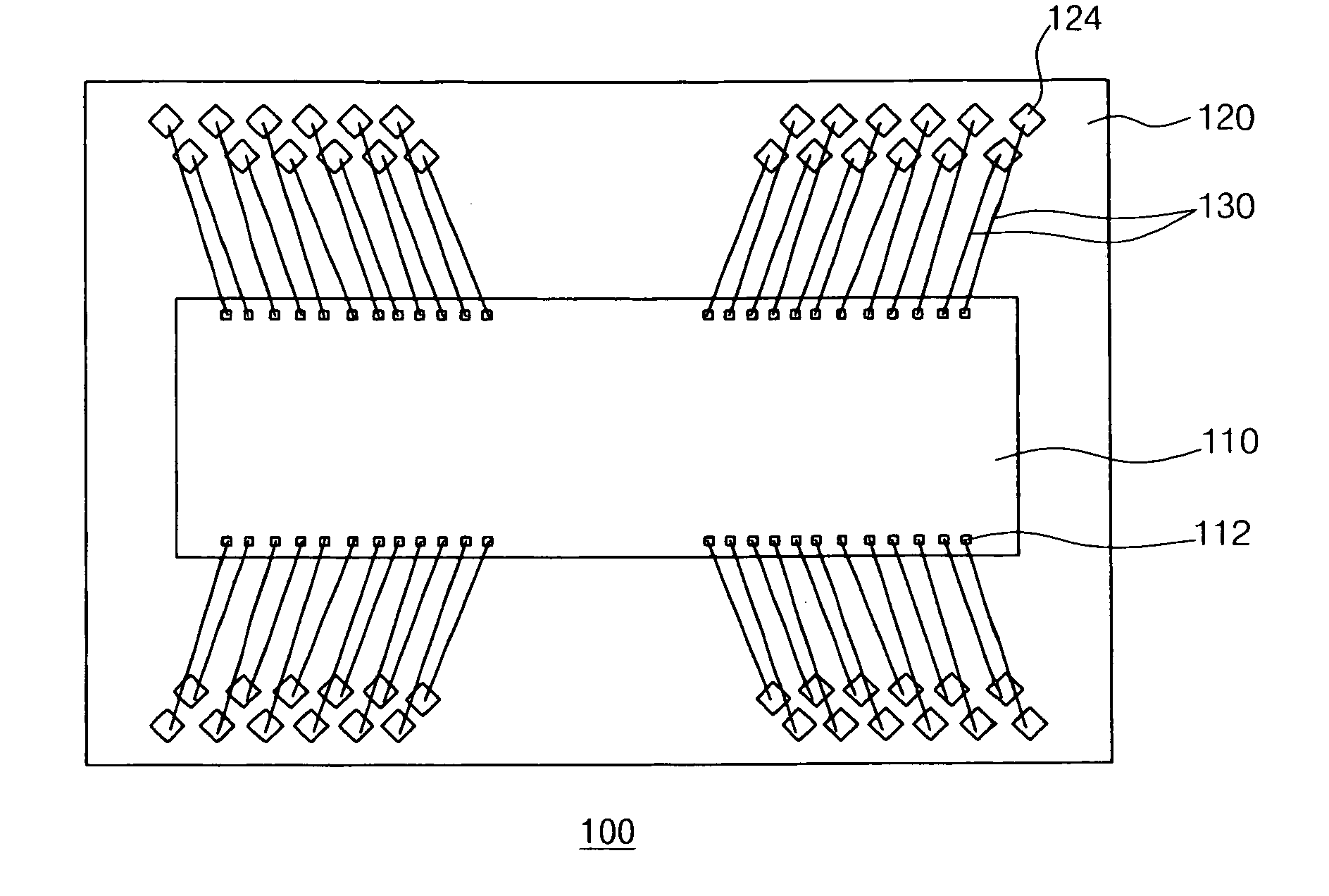 Semiconductor package having optimal interval between bond fingers for reduced substrate size