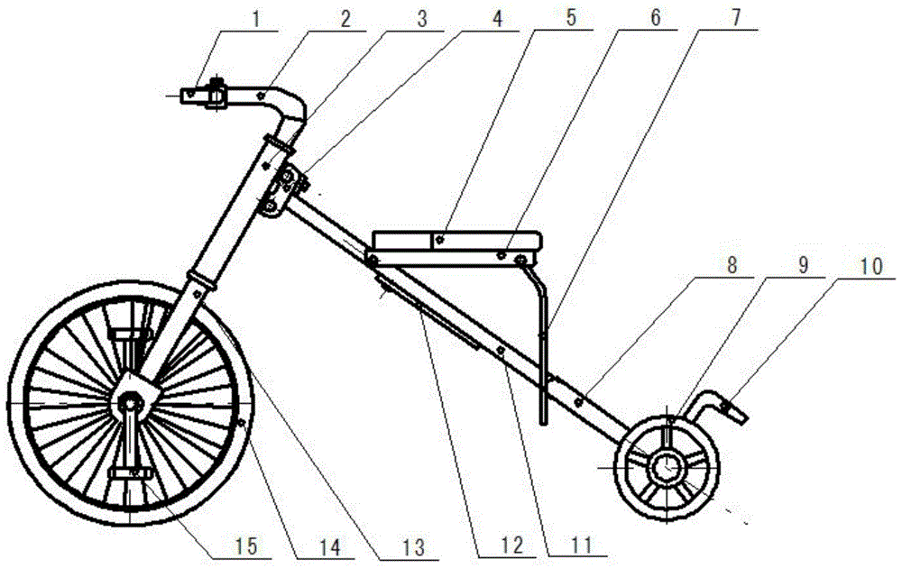 A luggage cart type front drive folding tricycle