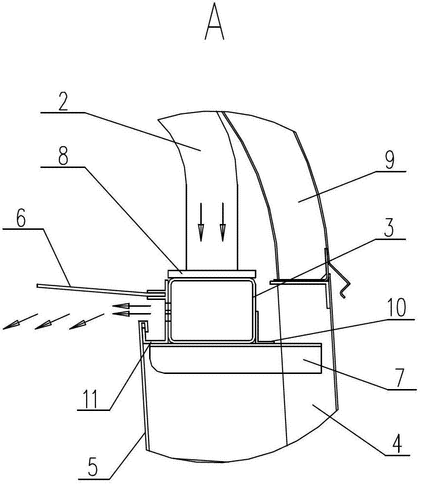 Air conditioner air outlet channel of railway vehicle