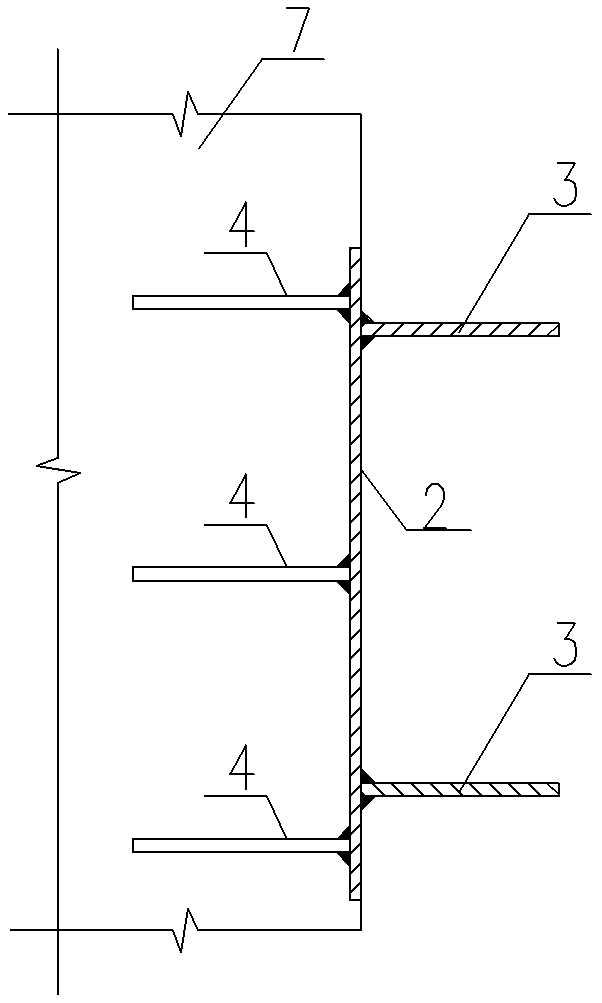 Construction method of pre-buried steel purlin plugging head system for underground diaphragm wall