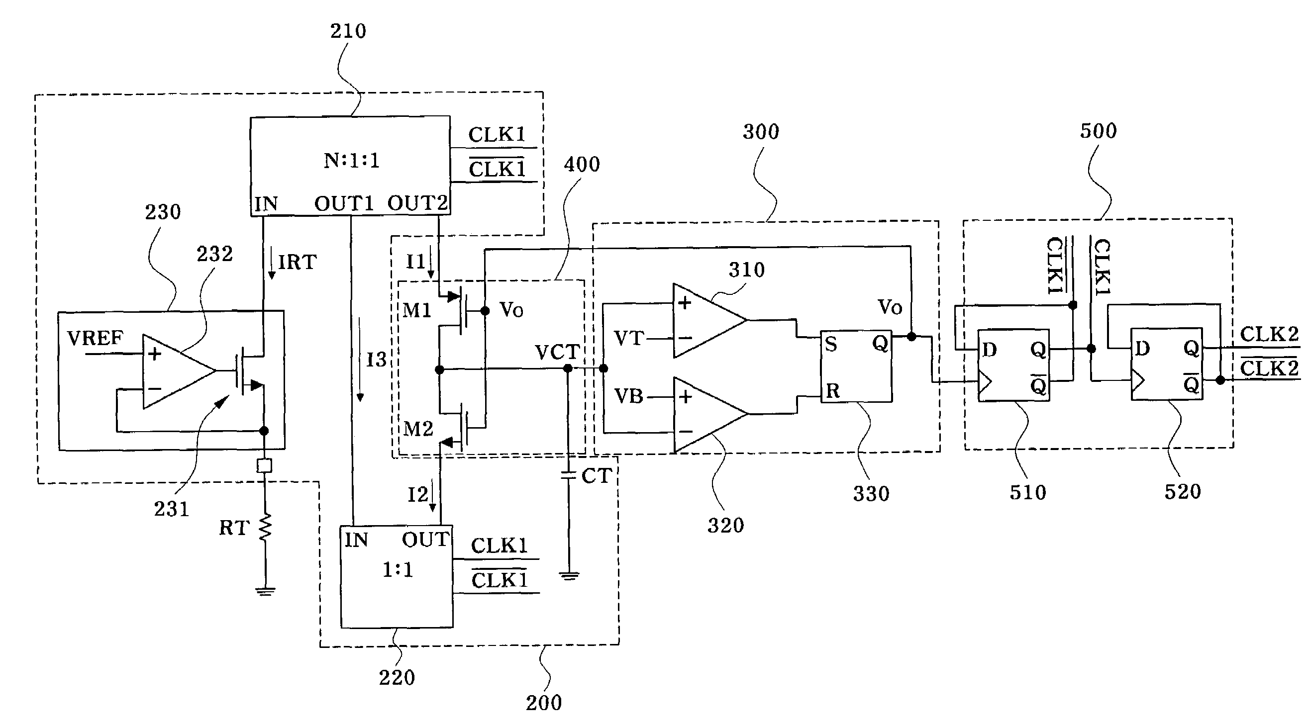 RC oscillator integrated circuit including capacitor